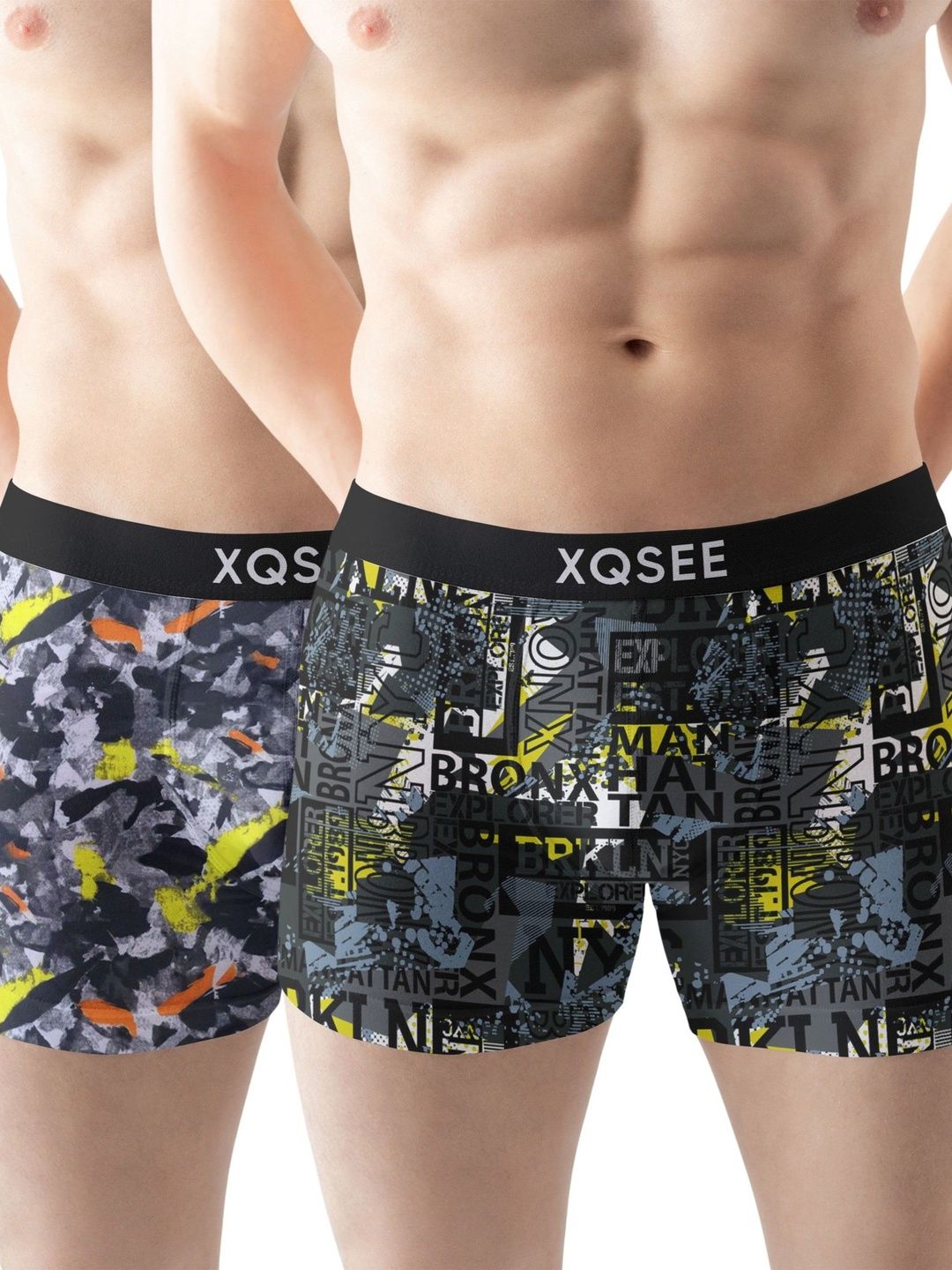 XQSEE Men Pack Of 2 Printed Mid -Rise Short Trunk-picture-14