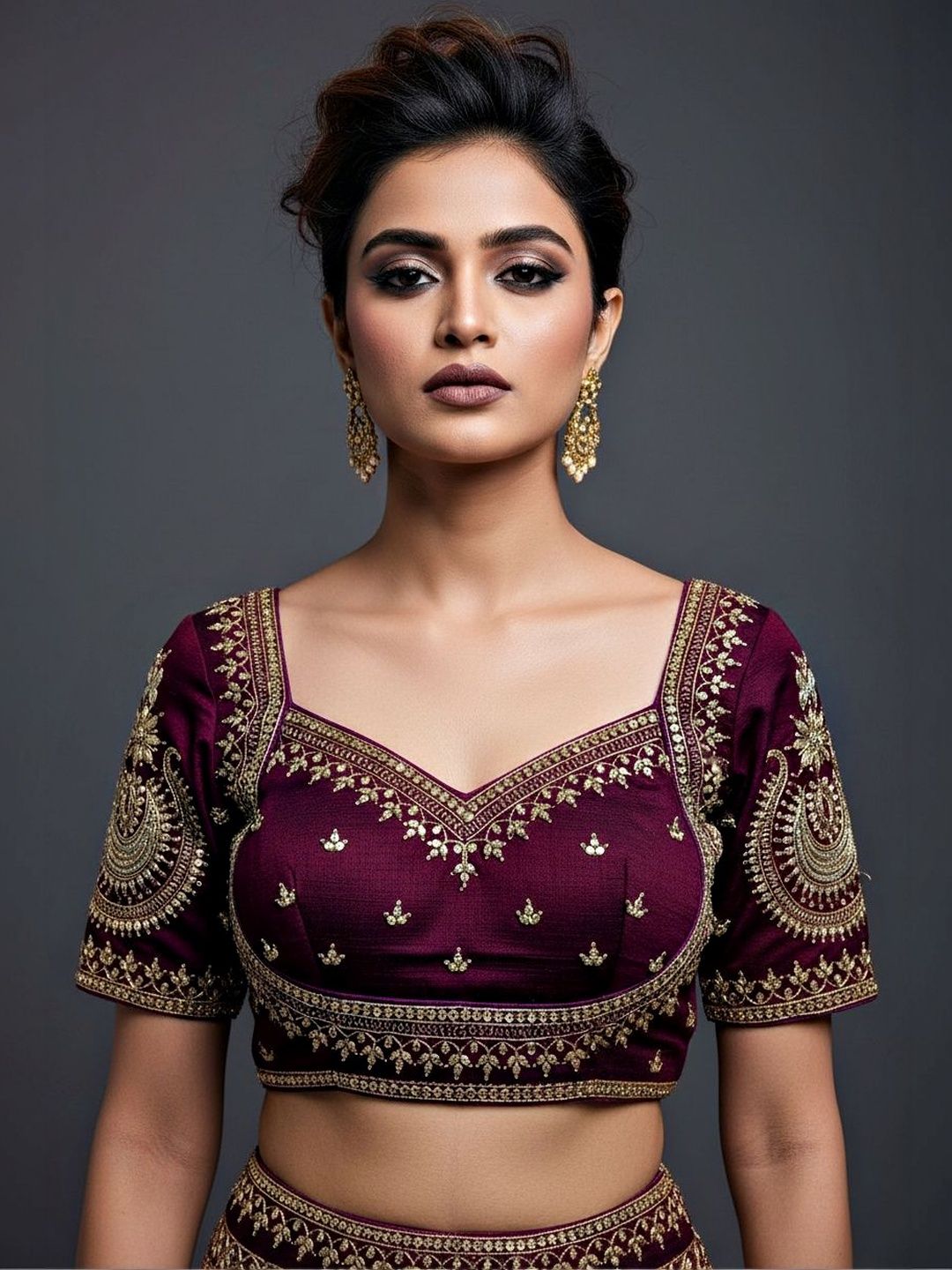Monamaar Embellished Sweetheart Neck Saree Blouse-picture-47