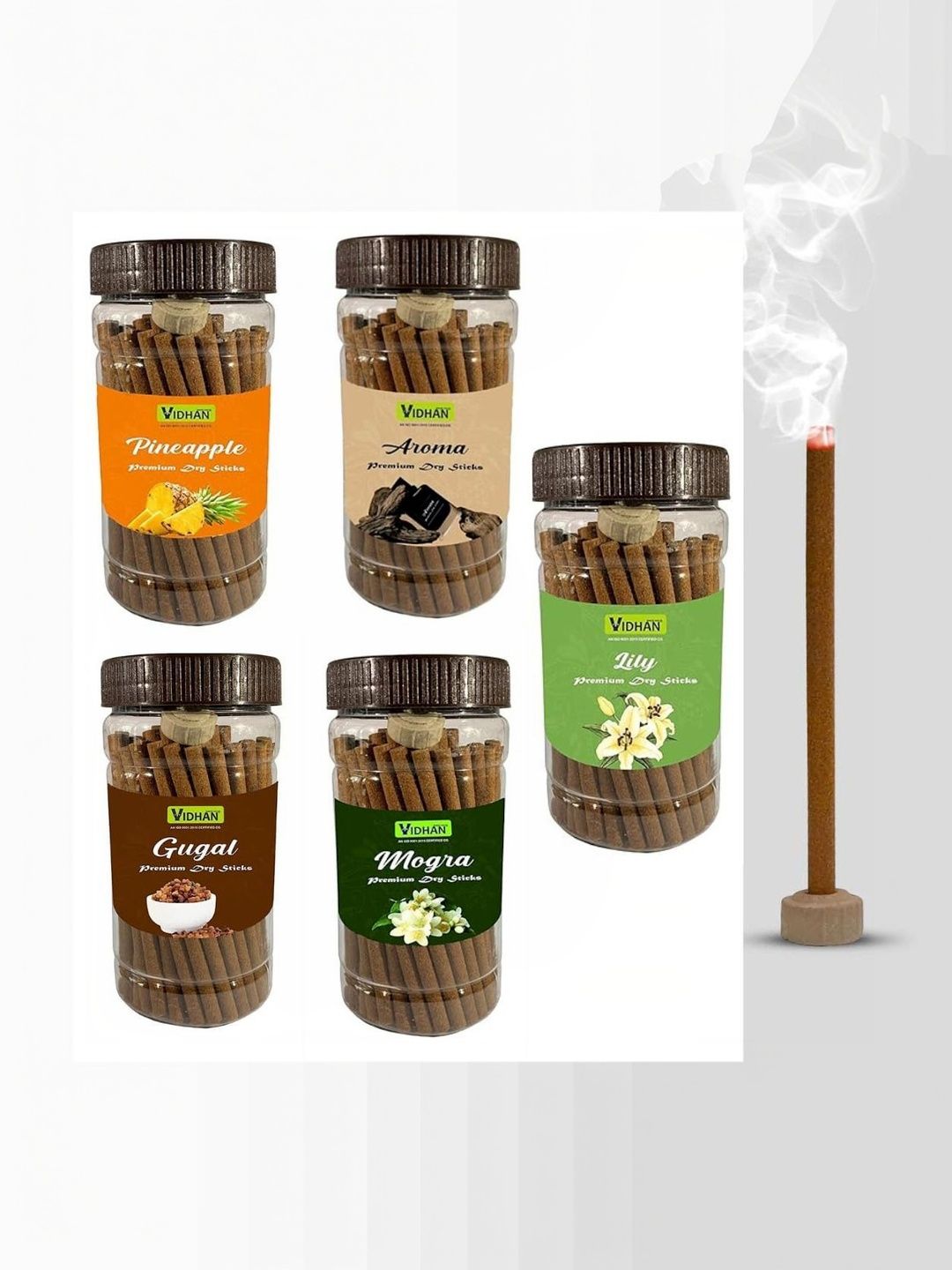 vidhan 5Pcs Brown Wooden Pooja Dhoop Sticks - 100 gm Each-picture-39