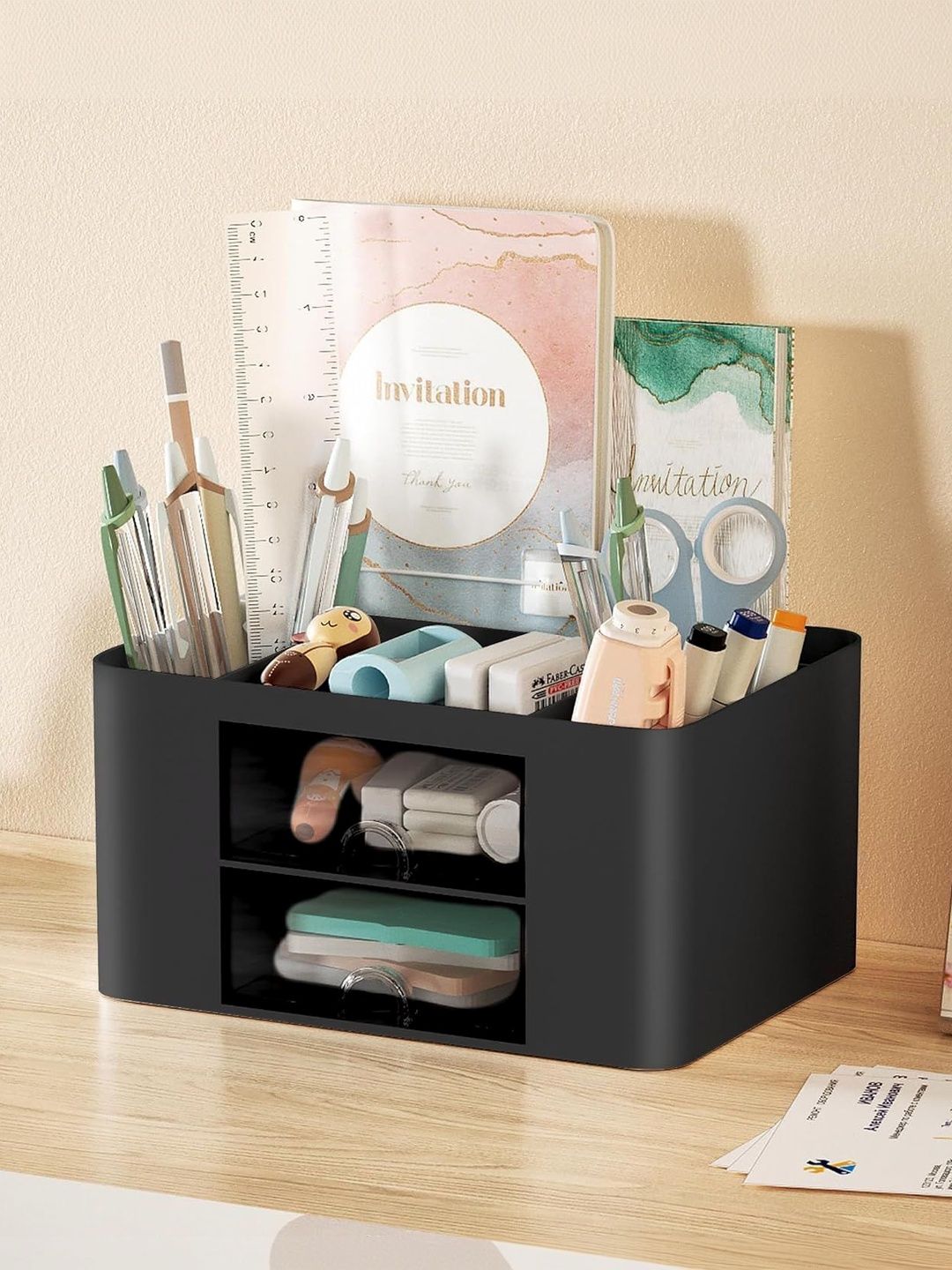 Virtuous Black Set of 1 Regular Desk Organiser Organisers-image-6