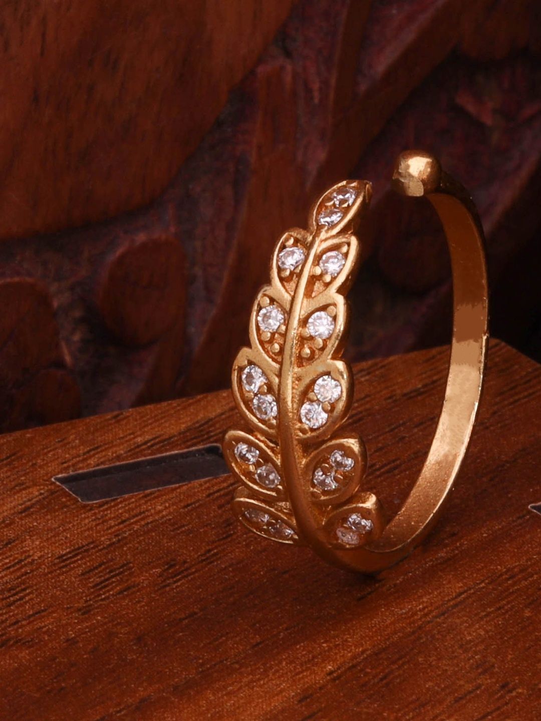anouk DressBerry American Diamond-Studded Adjustable Finger Ring-picture-31