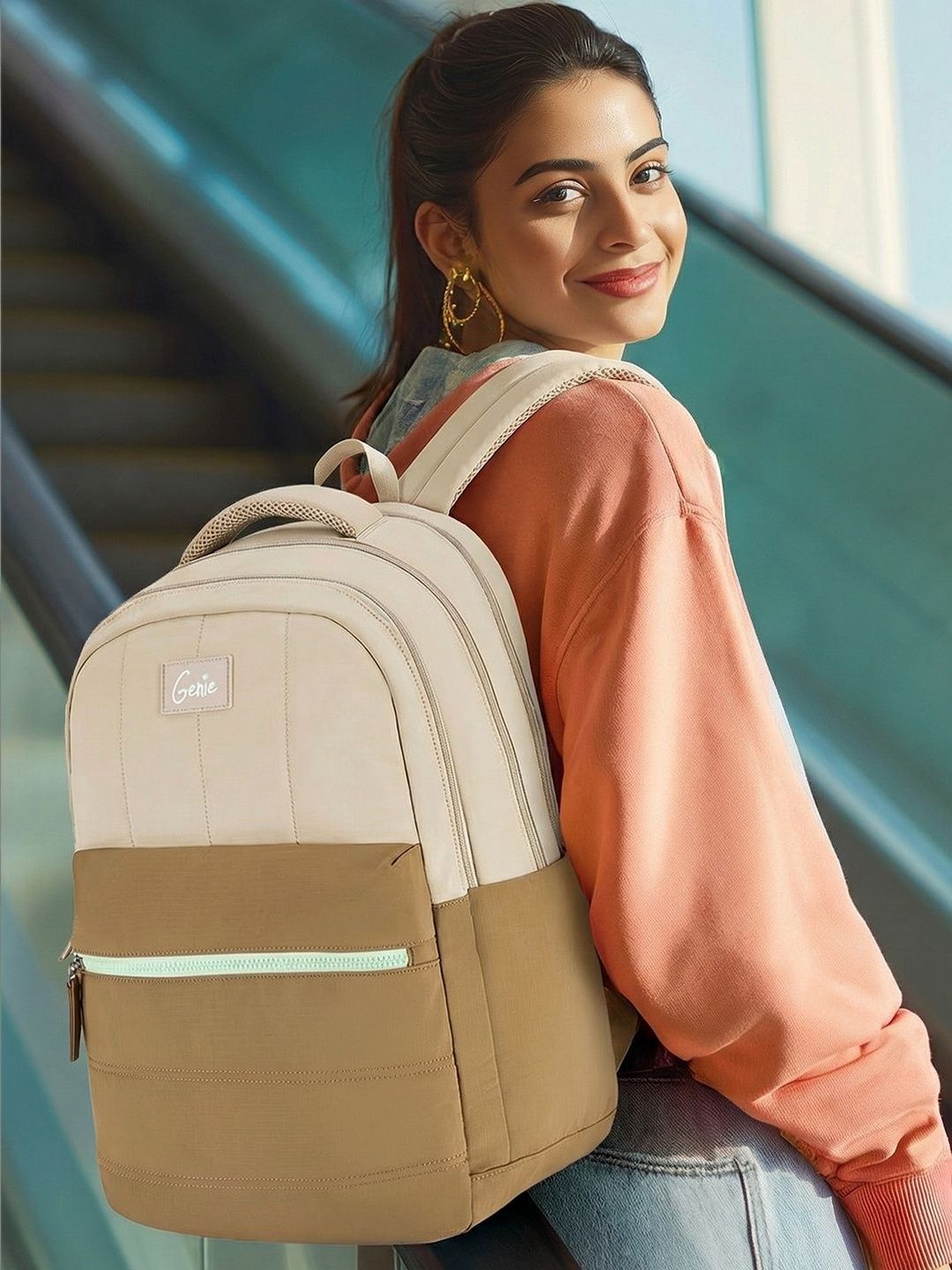 Genie Women Colourblocked Backpack-picture-30