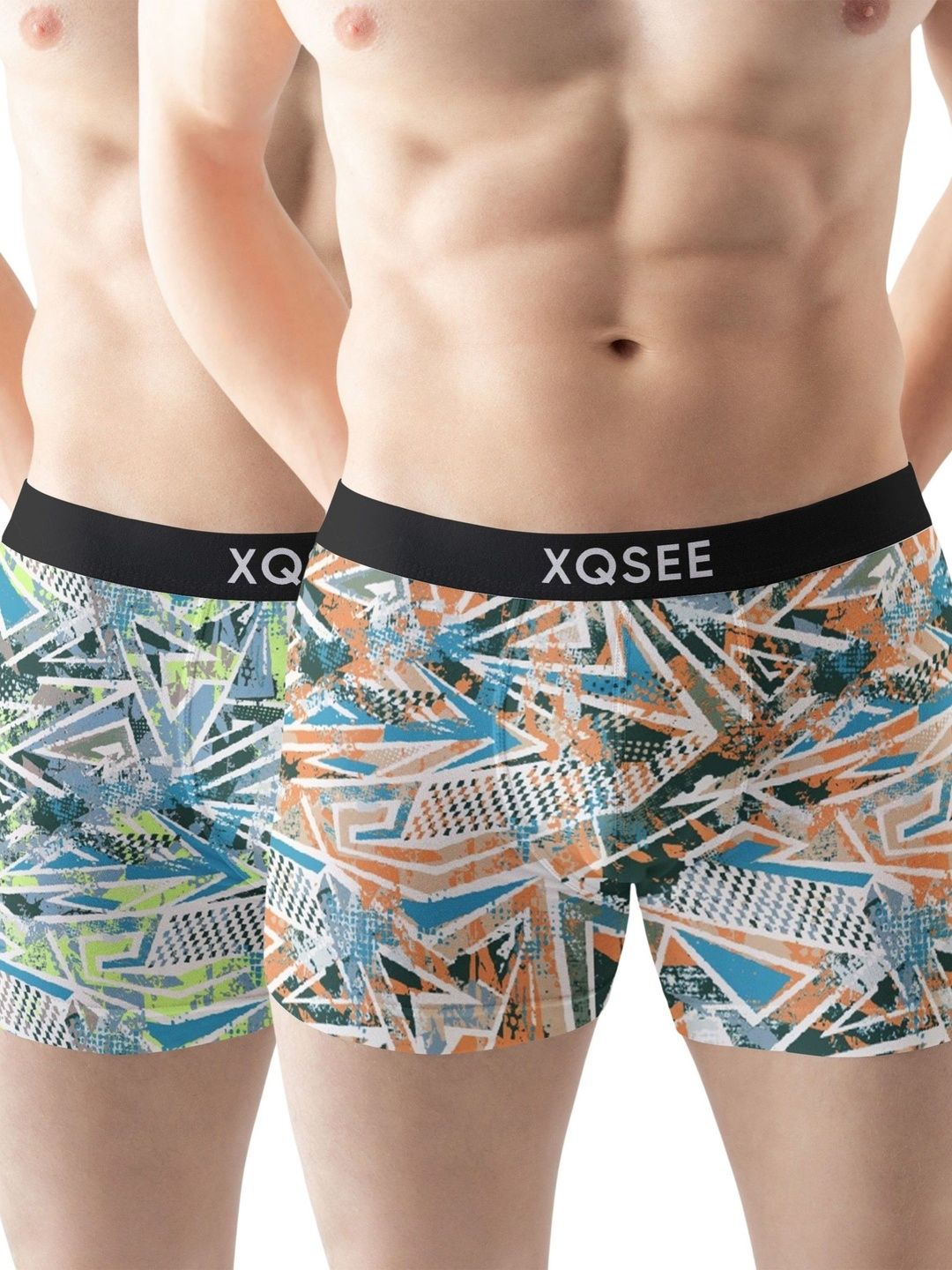XQSEE Men Pack Of 2 Printed Mid -Rise Short Trunk-picture-19