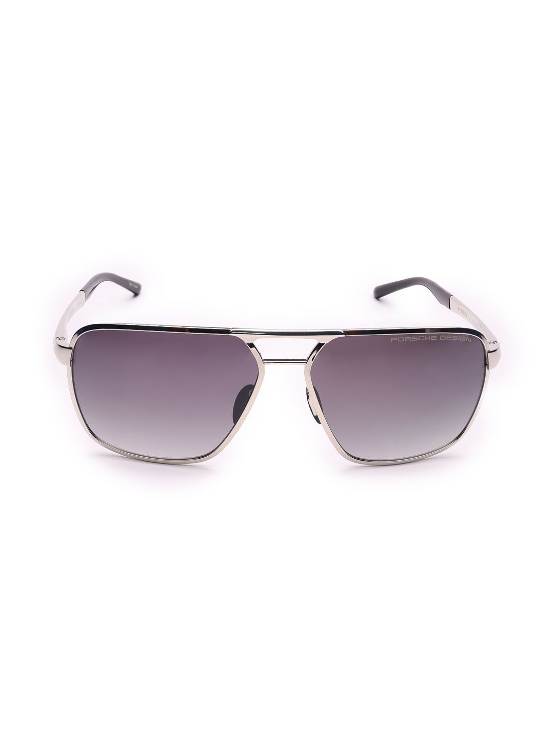 PORSCHE DESIGN Men Grey Lens & Silver-Toned Aviator Sunglasses with-image-38