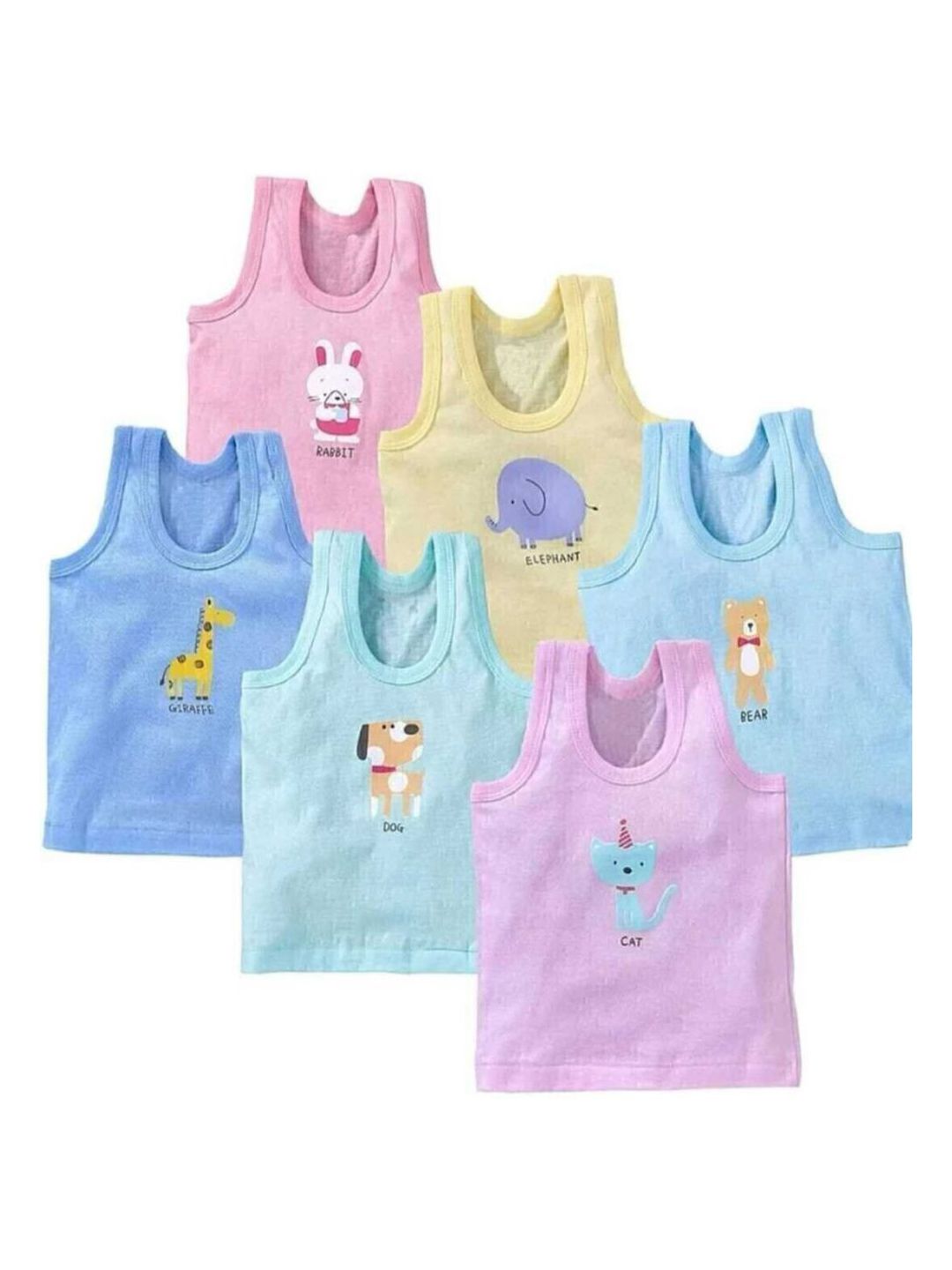 DCREATIONS Infant Boys Pack Of 6 Printed Cotton Round Neck Basic-picture-46