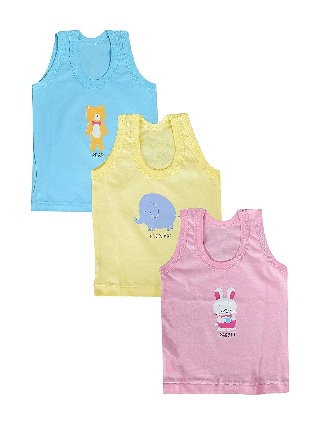 DCREATIONS Boys Pack of 3 Printed Round Neck Basic Vests