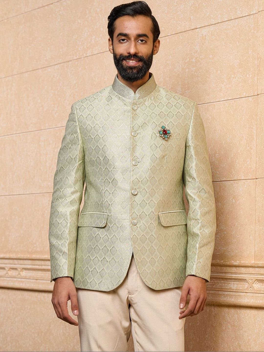 Tasva Brocade Bandhgala Blazer-picture-45
