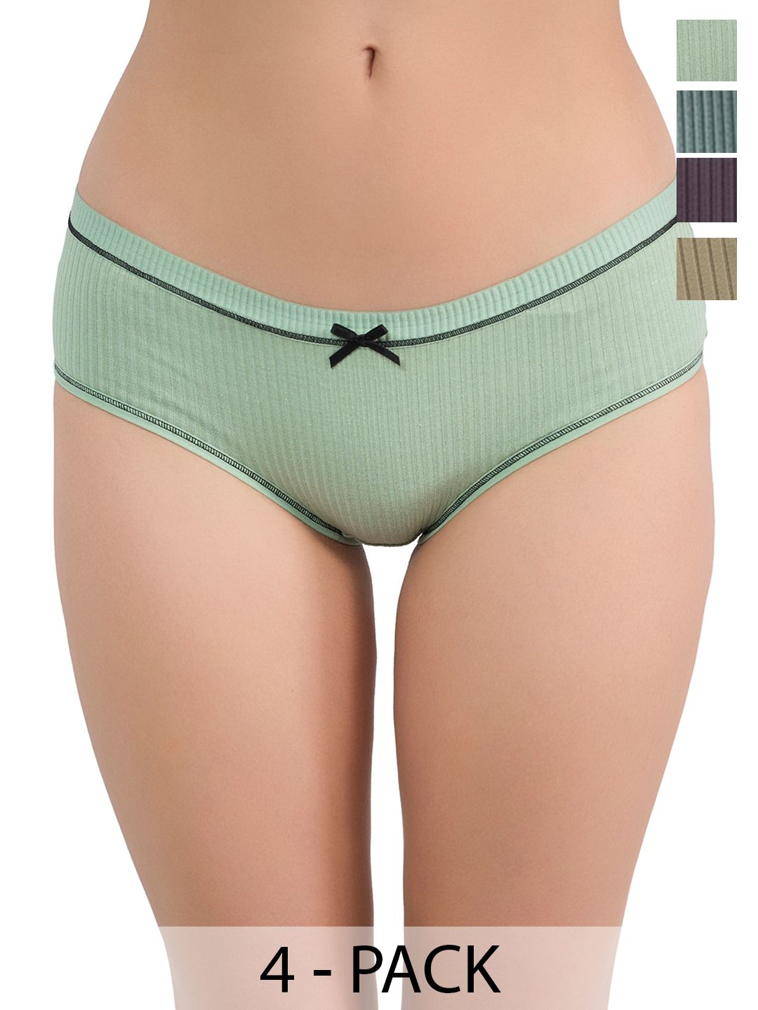 Moda Rapido Pack Of 4 Cotton Briefs-image-22