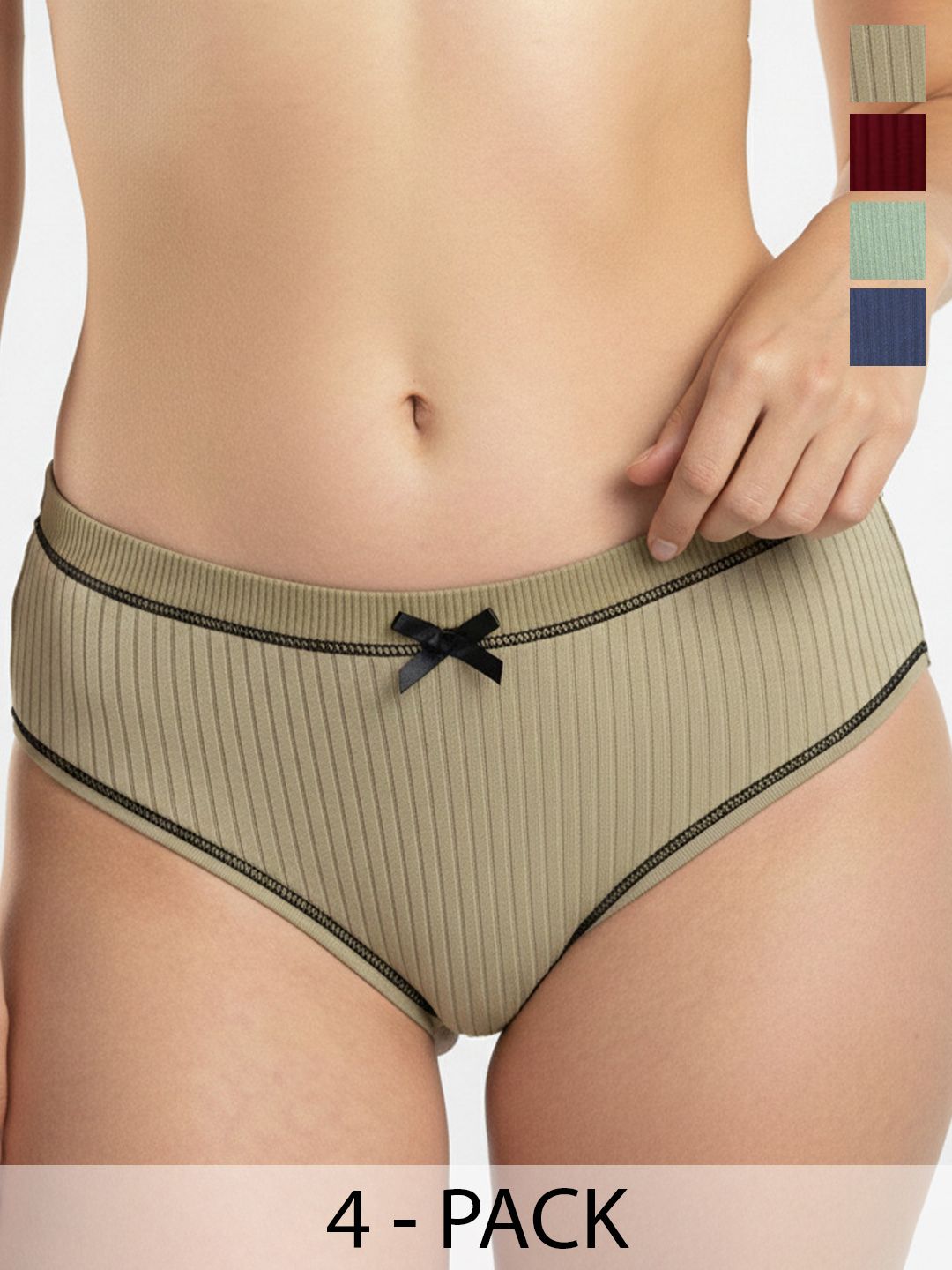 Moda Rapido Pack Of 4 Cotton Briefs-image-43