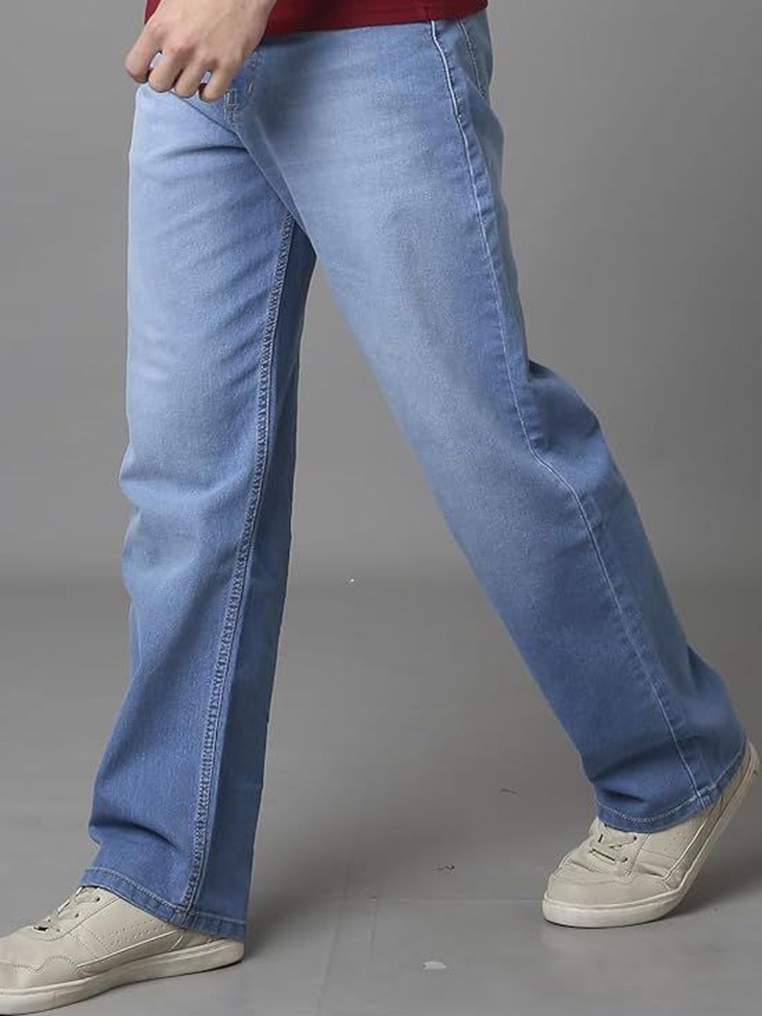 Moda Rapido Men Relaxed Fit High-Rise Light Fade Stretchable Jeans-image-18