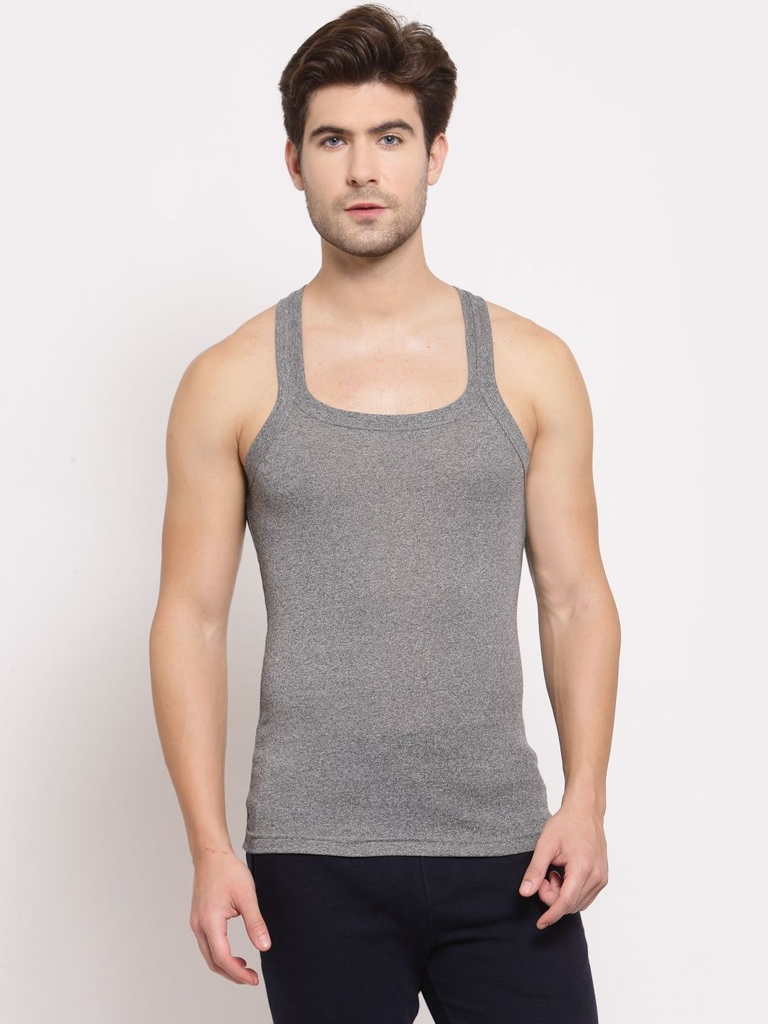 MACHO Men Cotton Round-Neck Gym Vests-picture-39