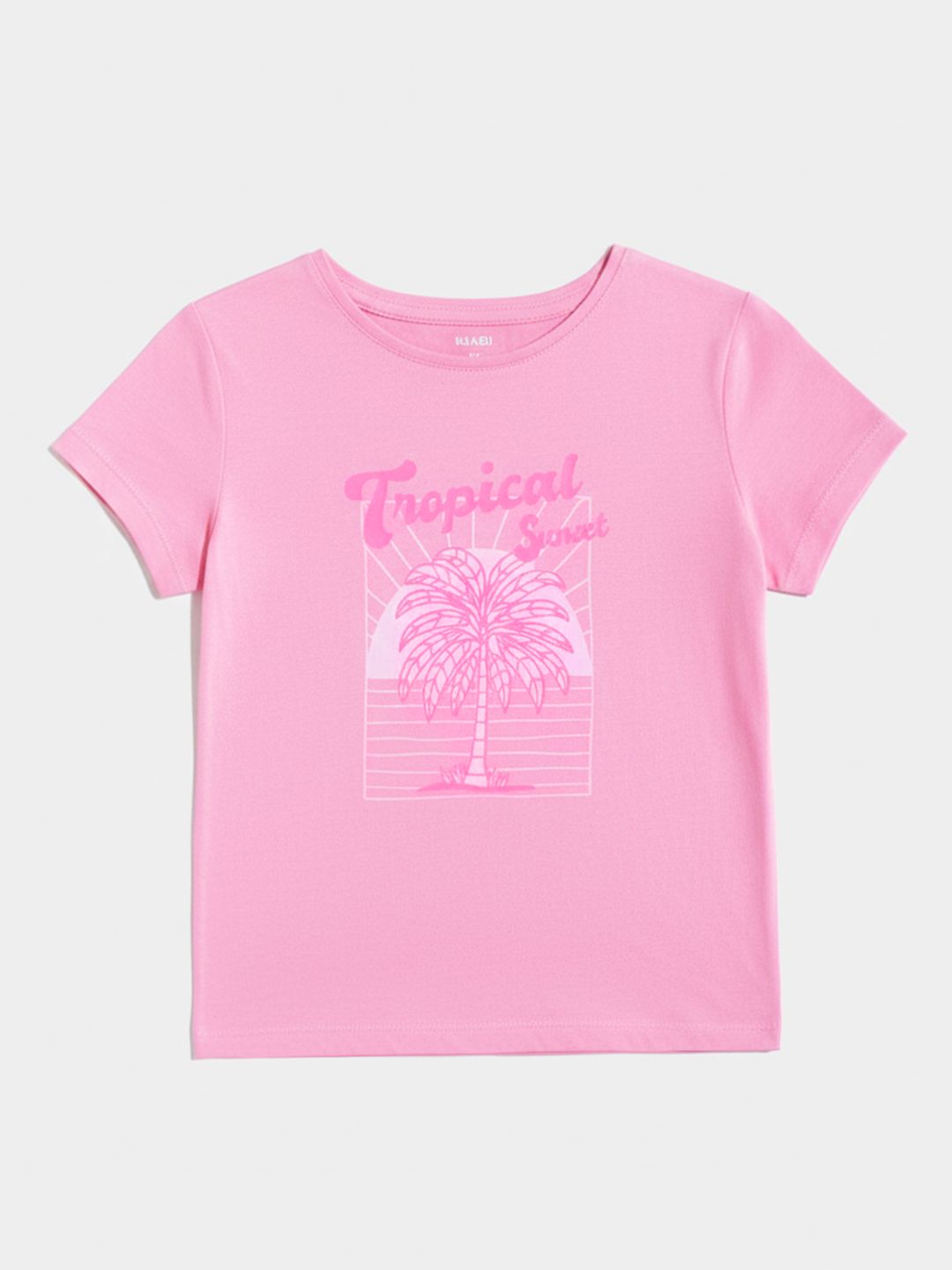 KIABI Girls Tropical Printed Round Neck Cotton T-shirt-picture-31