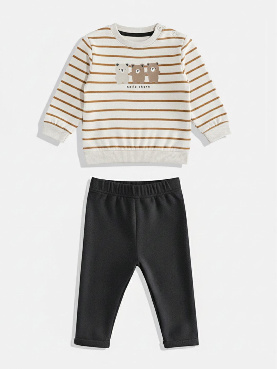 KIABI Boys Striped Cotton Sweatshirt & Trousers-picture-10