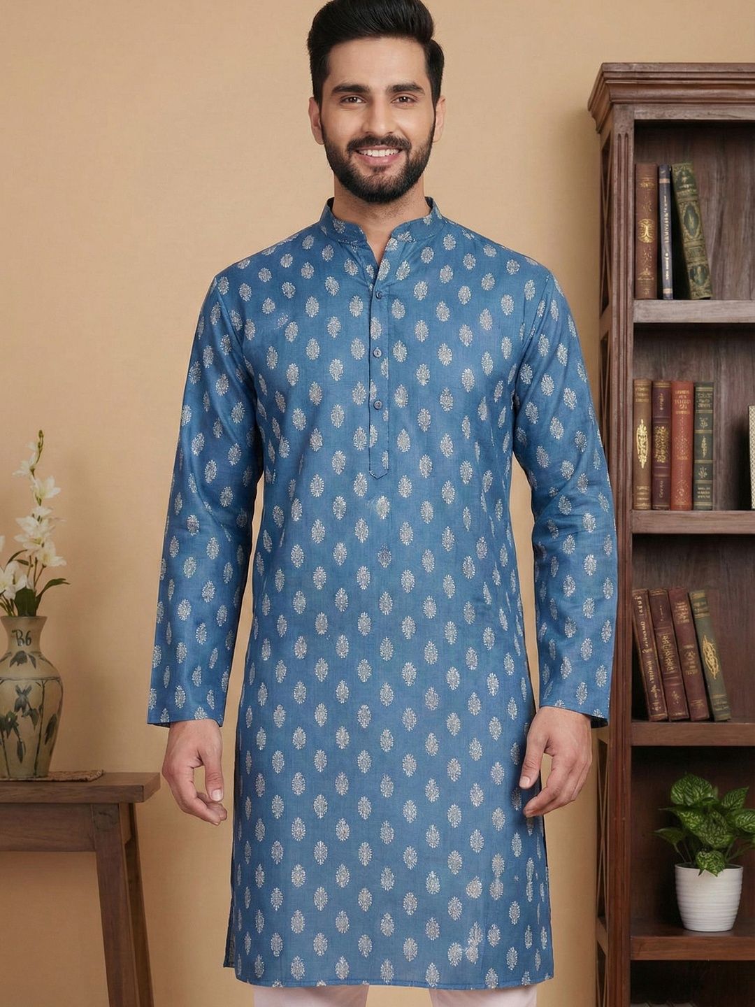 Jompers Men Floral Printed Kurta-picture-26