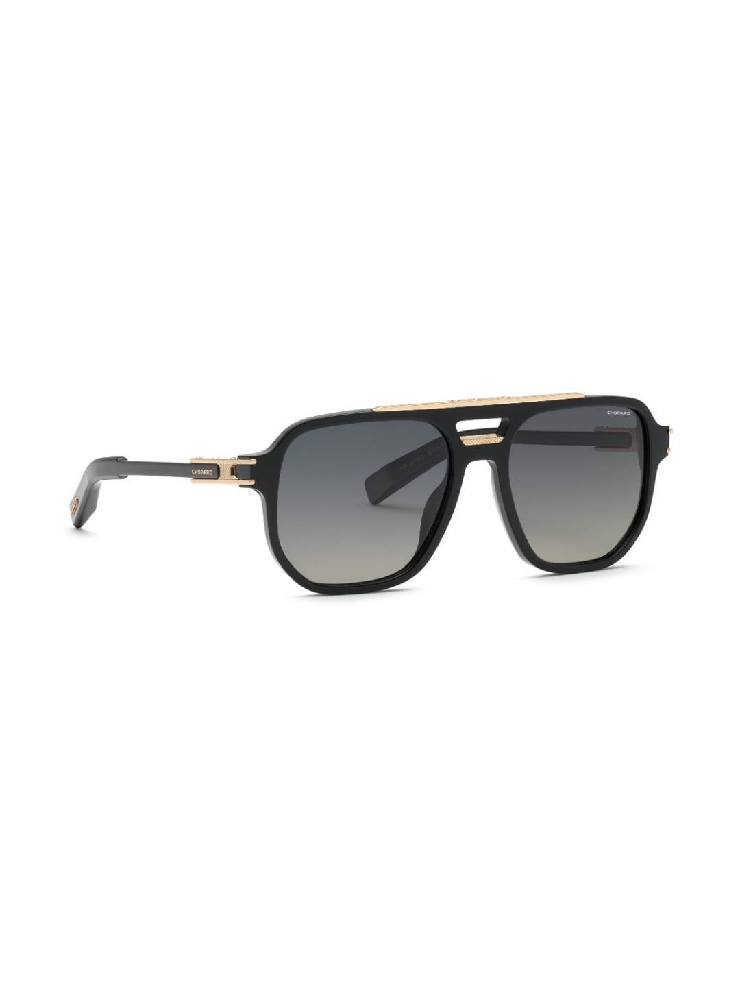 Chopard Men Grey Lens & Black Square Sunglasses with-picture-31