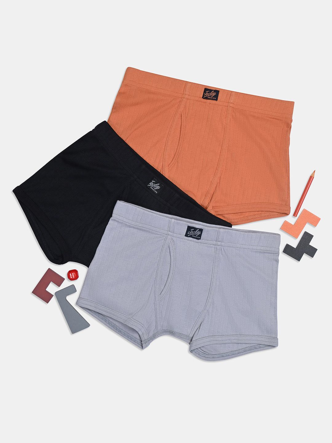 Jockey Pack of 3 Comed Cotton Trunk-picture-54