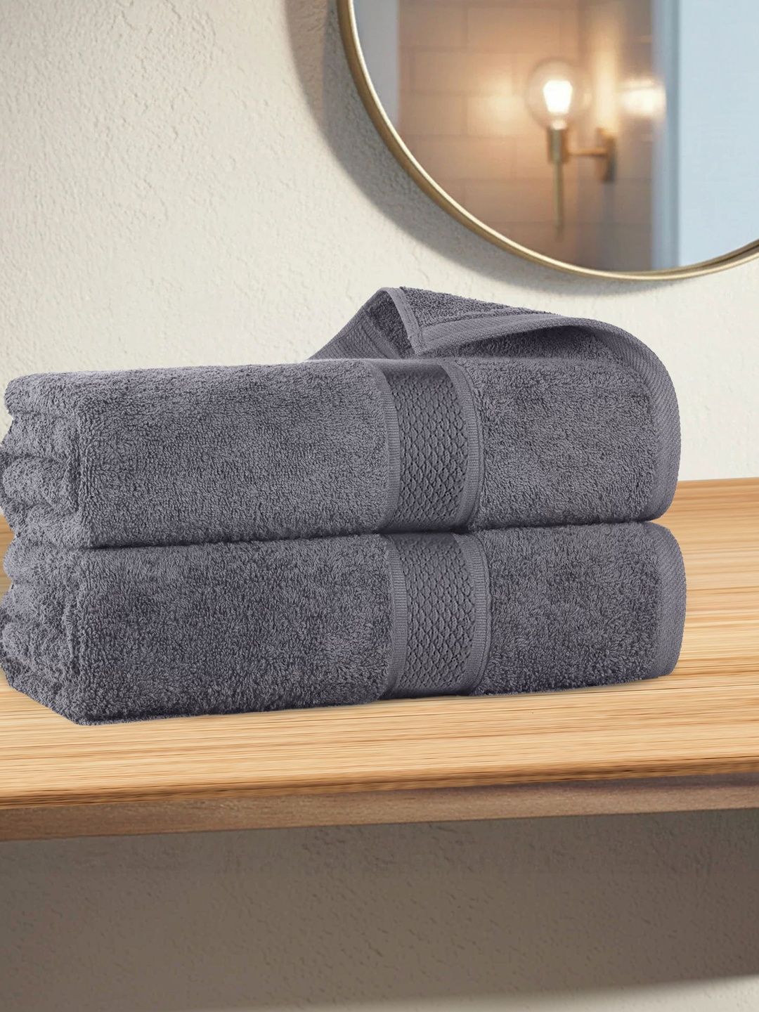 Aura Grey & Charcoal 2 Cotton 550 GSM Bath Towel-picture-44