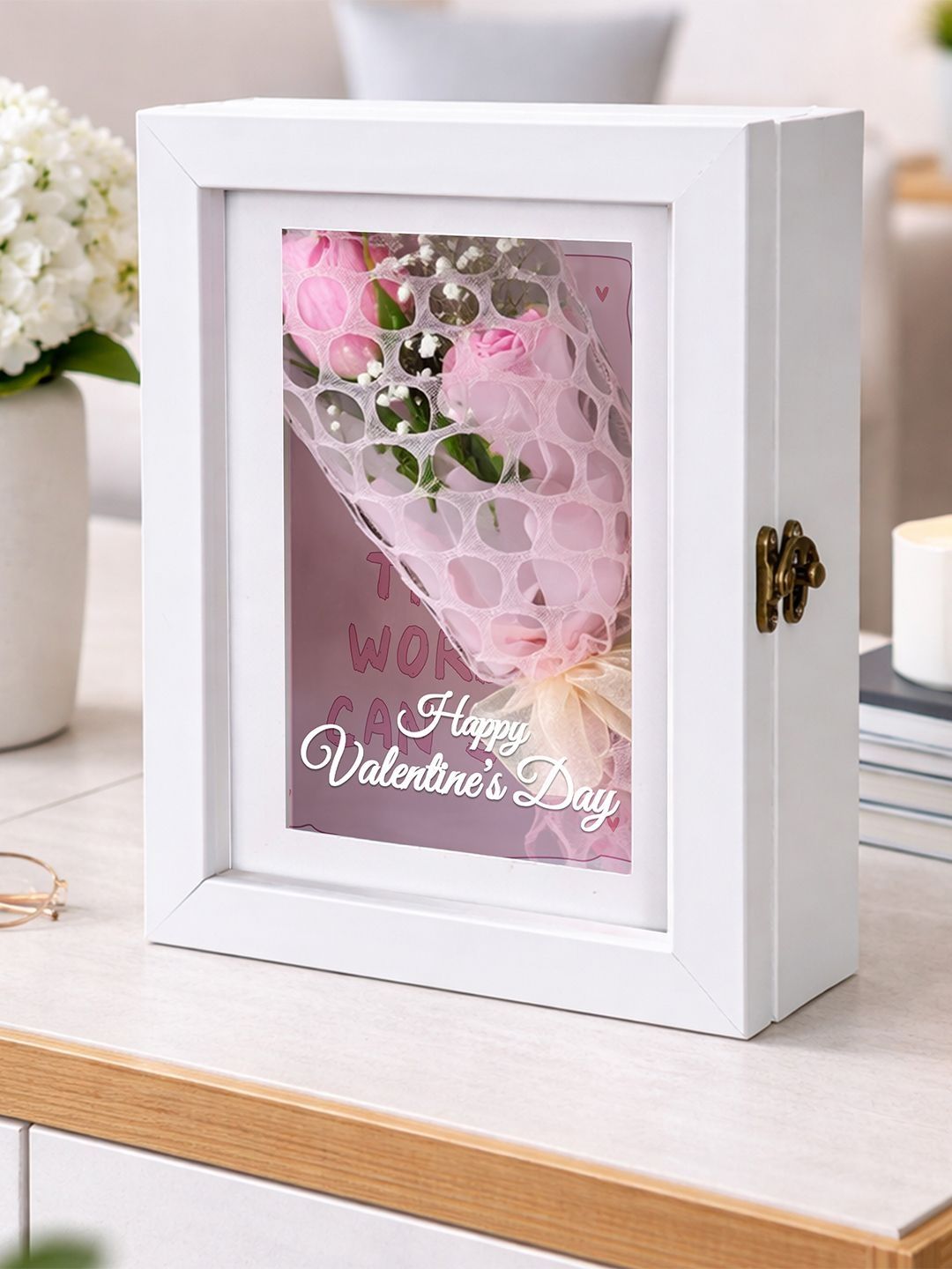 Art Street White & Pink Roses Wooden Valentine's Day Gift Set-picture-13