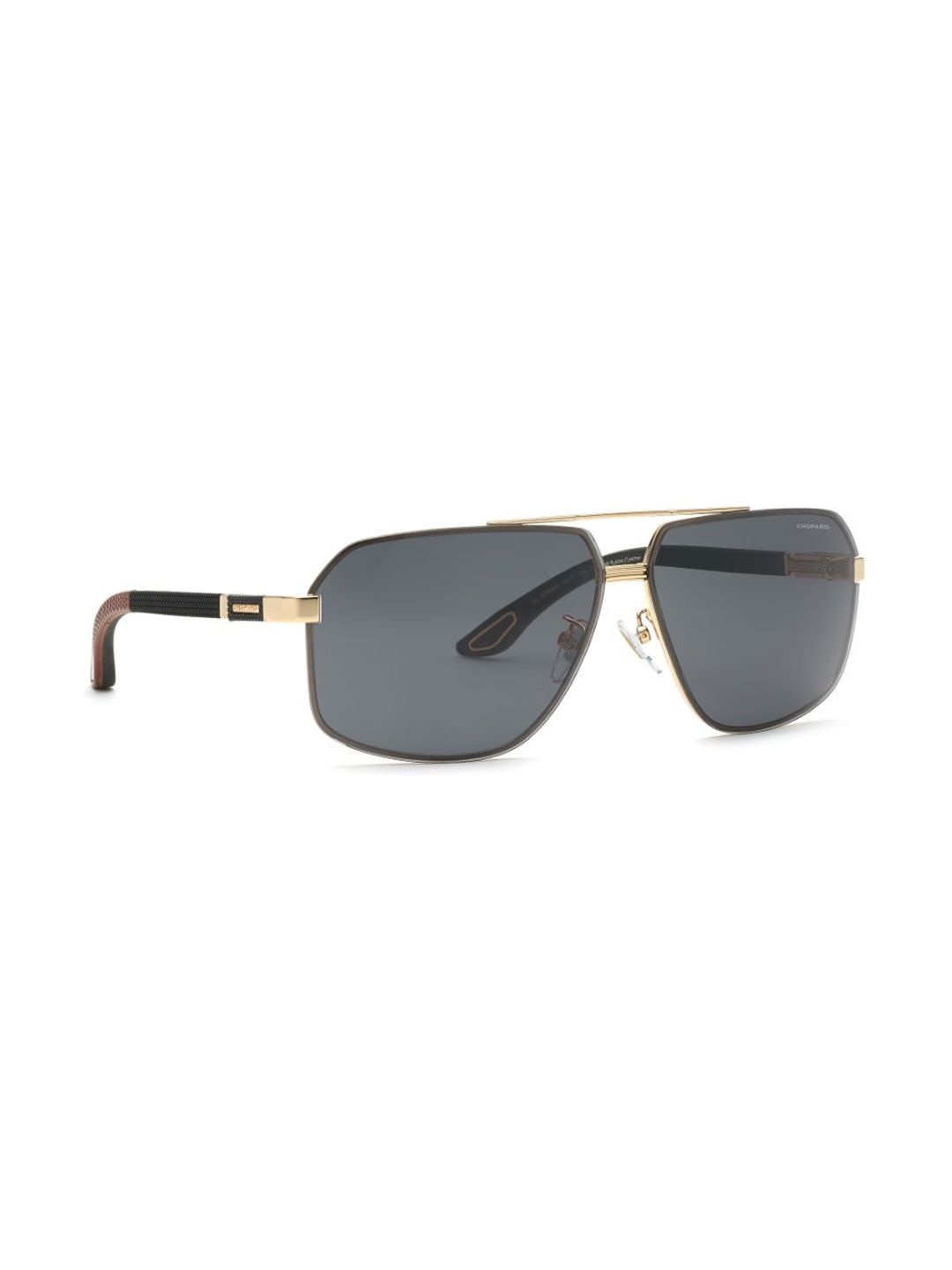 Chopard Men Grey Lens & Gold-Toned Rectangle Sunglasses with-picture-32