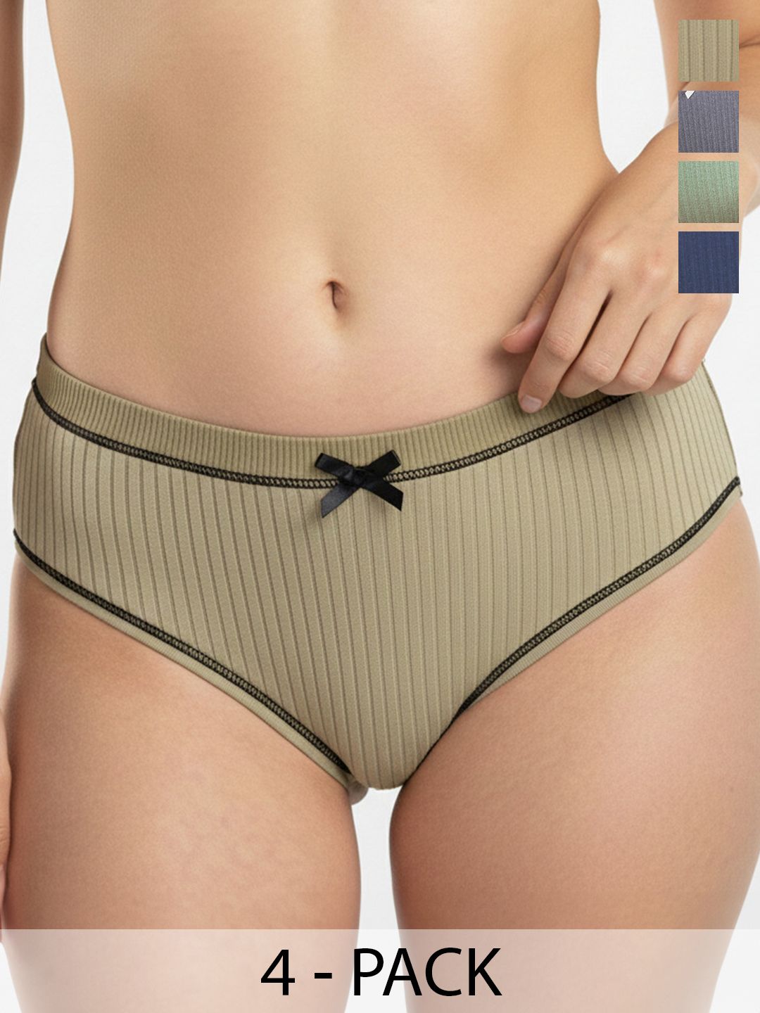 Moda Rapido Pack Of 4 Cotton Briefs-image-15