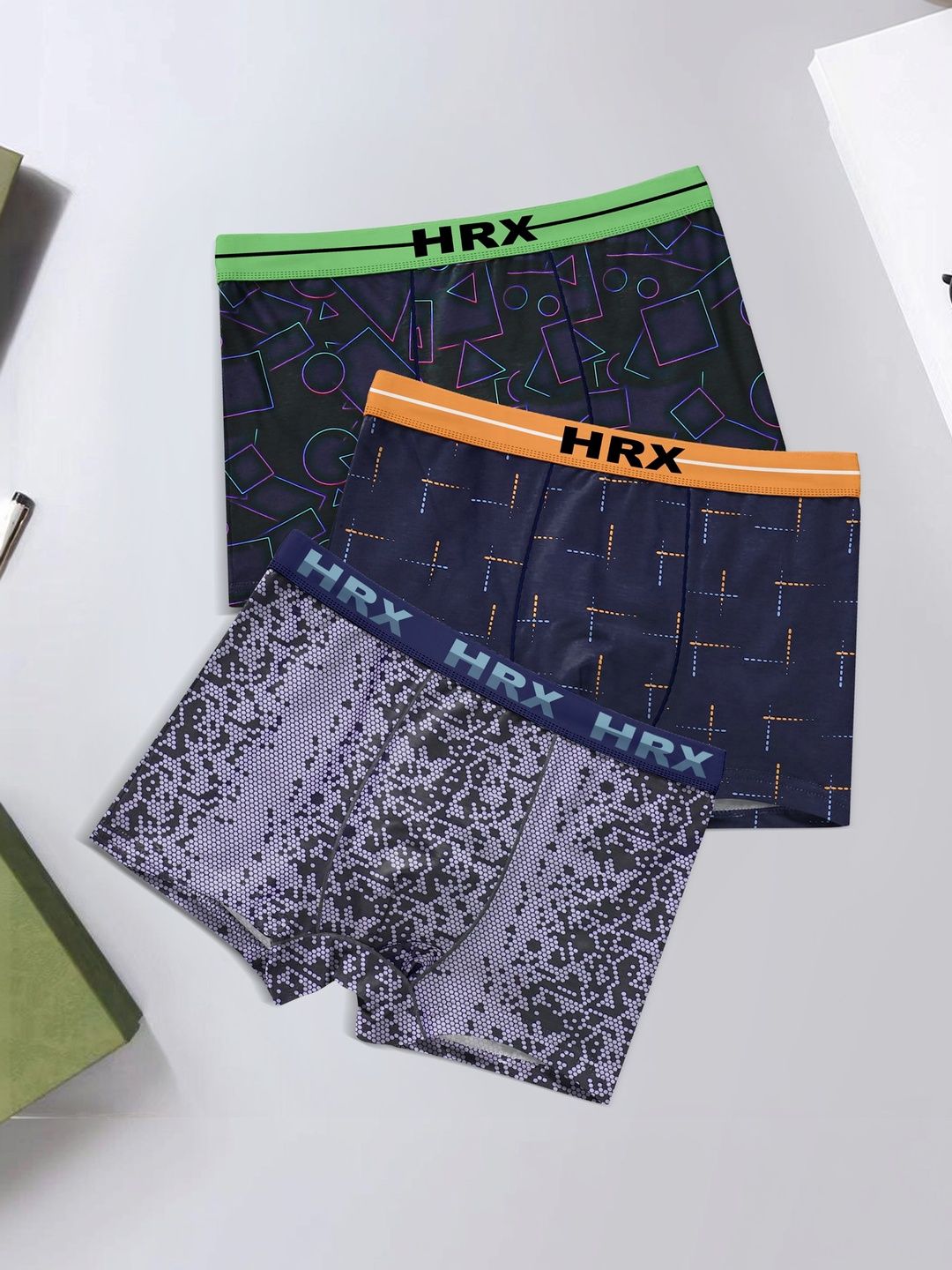 HRX by Hrithik Roshan Pack of 3 Printed Short Trunk-picture-12