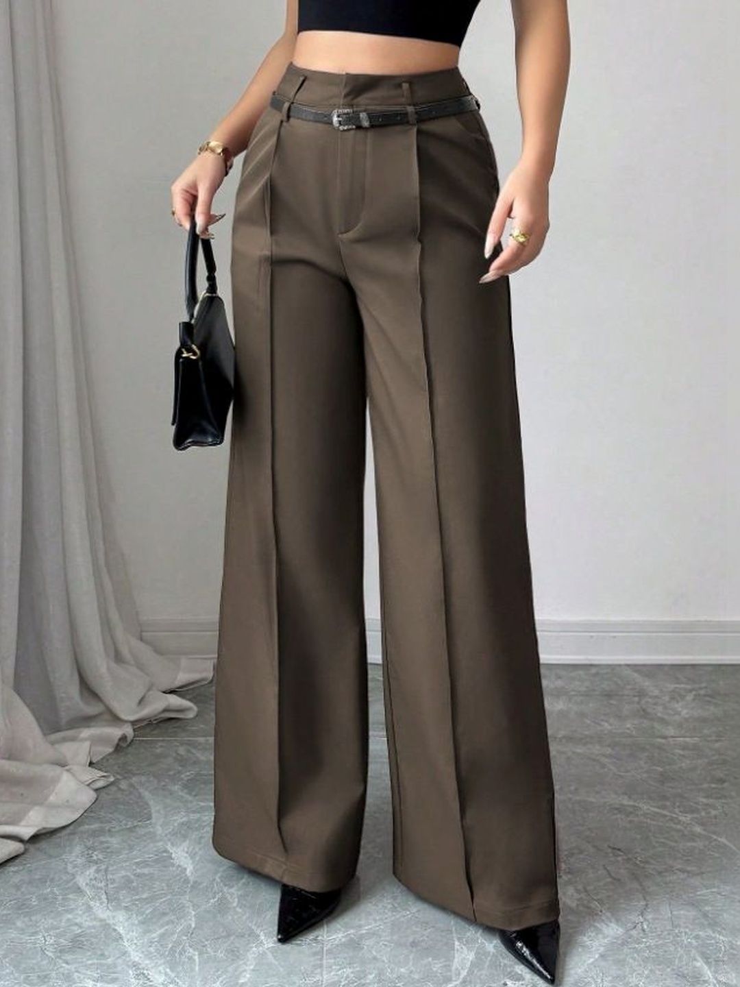StyleCast x Revolte Women Straight Fit Easy Wash Pleated Trousers-picture-55