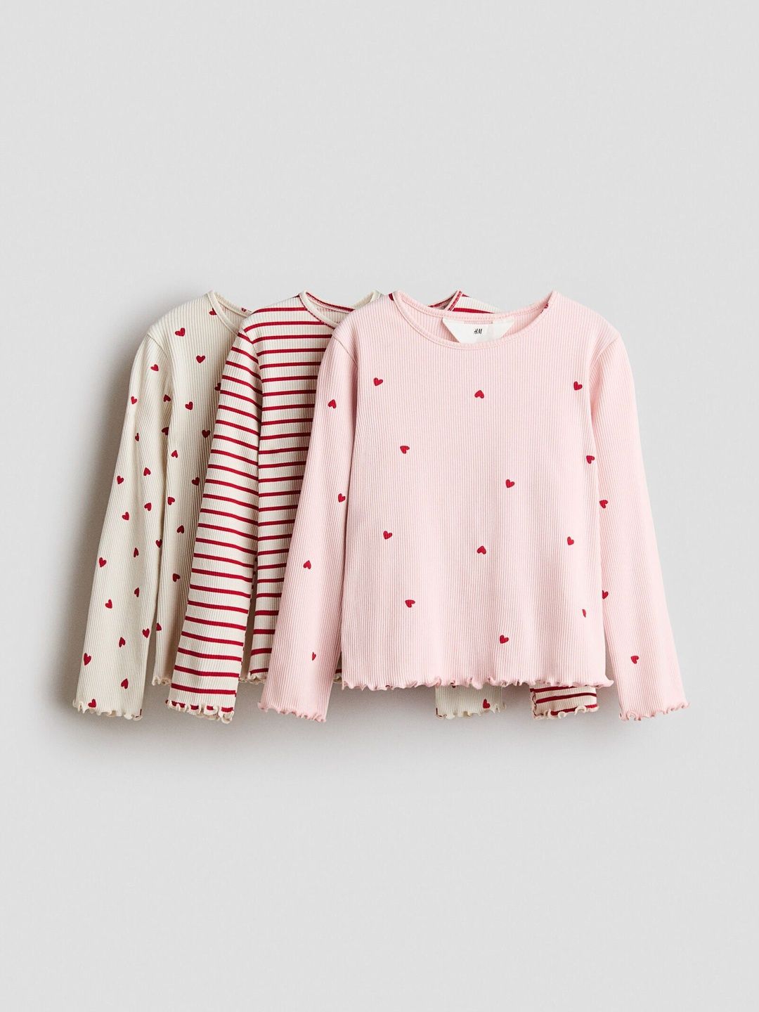 H&M 3-Pack Ribbed Jersey Tops