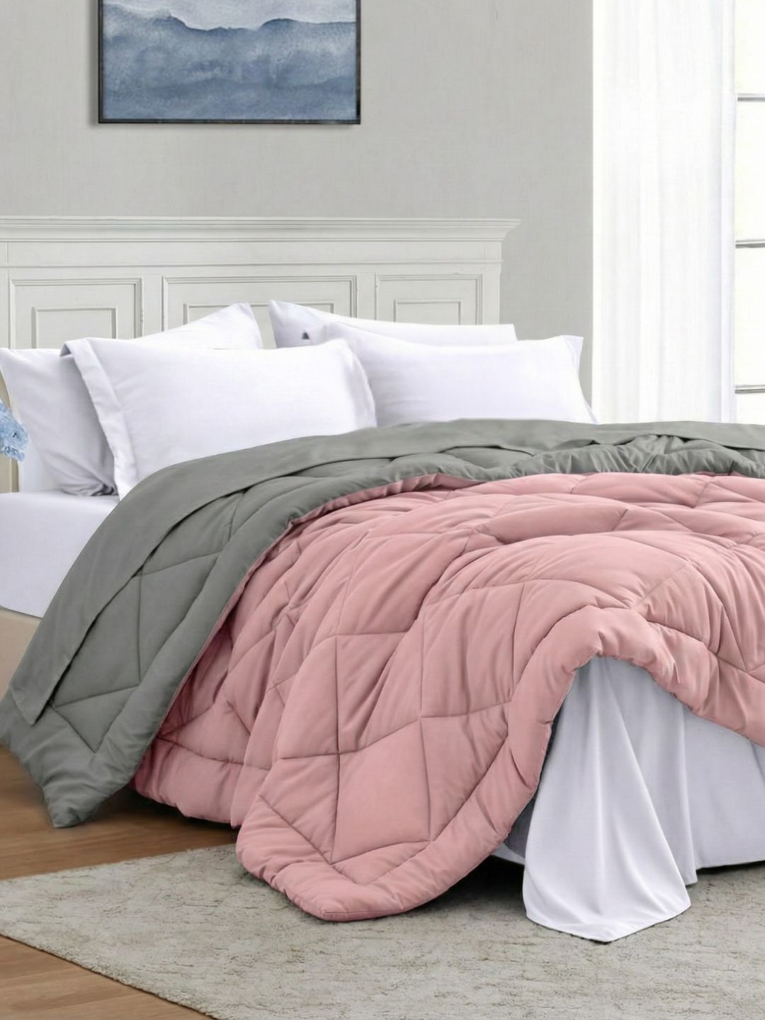 JAIPUR FABRIC Pink & Pink Mild Winter 210 GSM Comforter-image-0