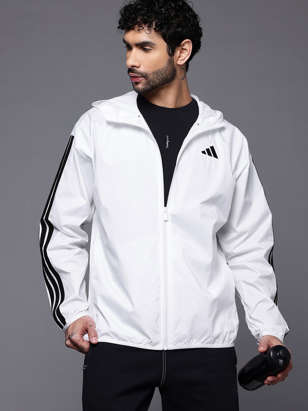 ADIDAS Brand Logo Printed Training Tailored Jacket with Side Stripes