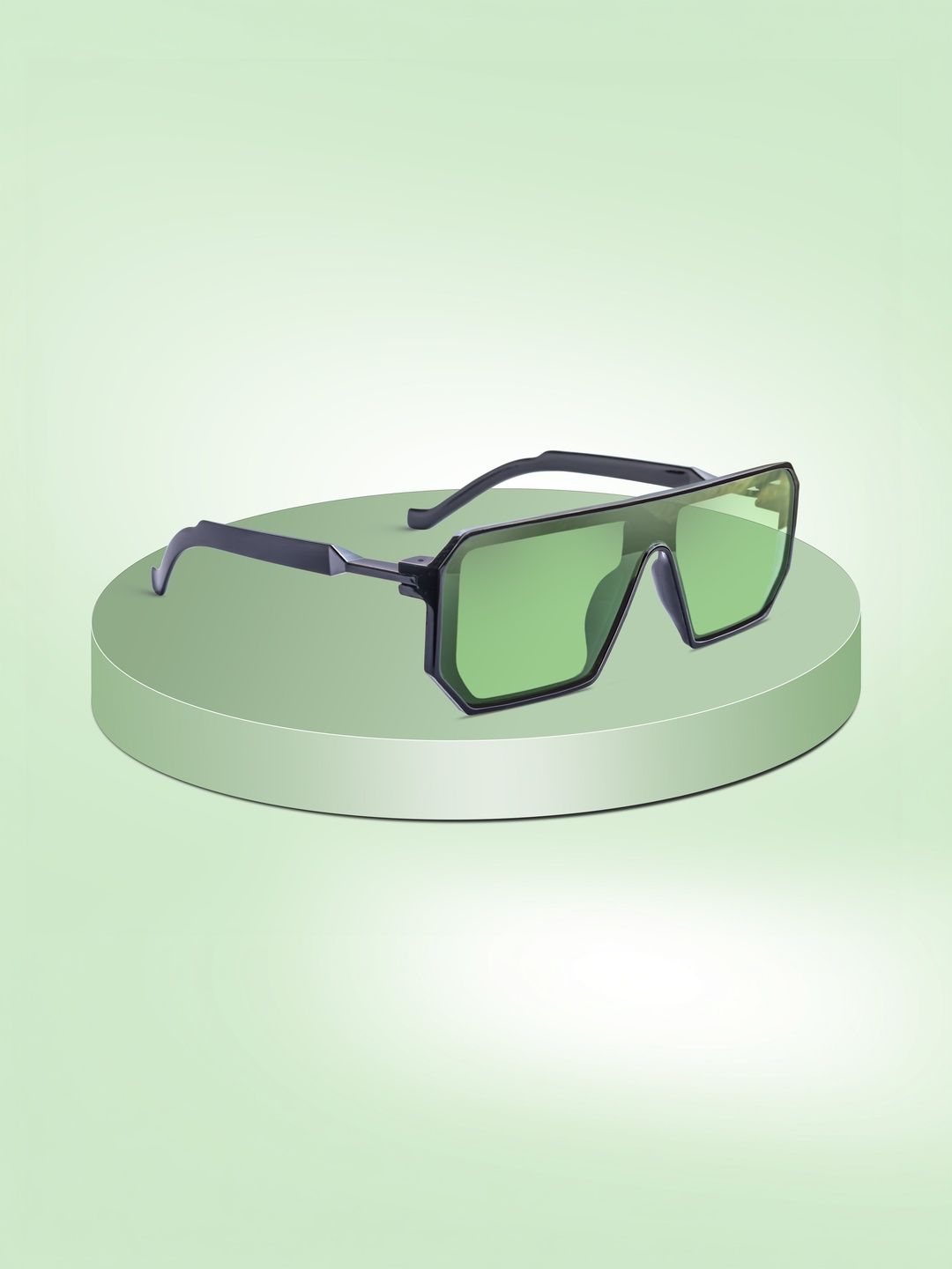 Jiebo Unisex Green Lens & Black Other Sunglasses with-image-30