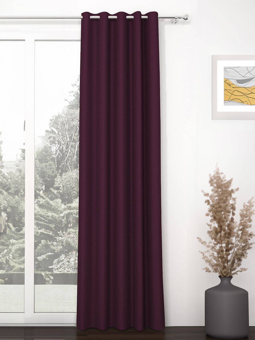 Story@home Purple Black Out Door Curtain-picture-35
