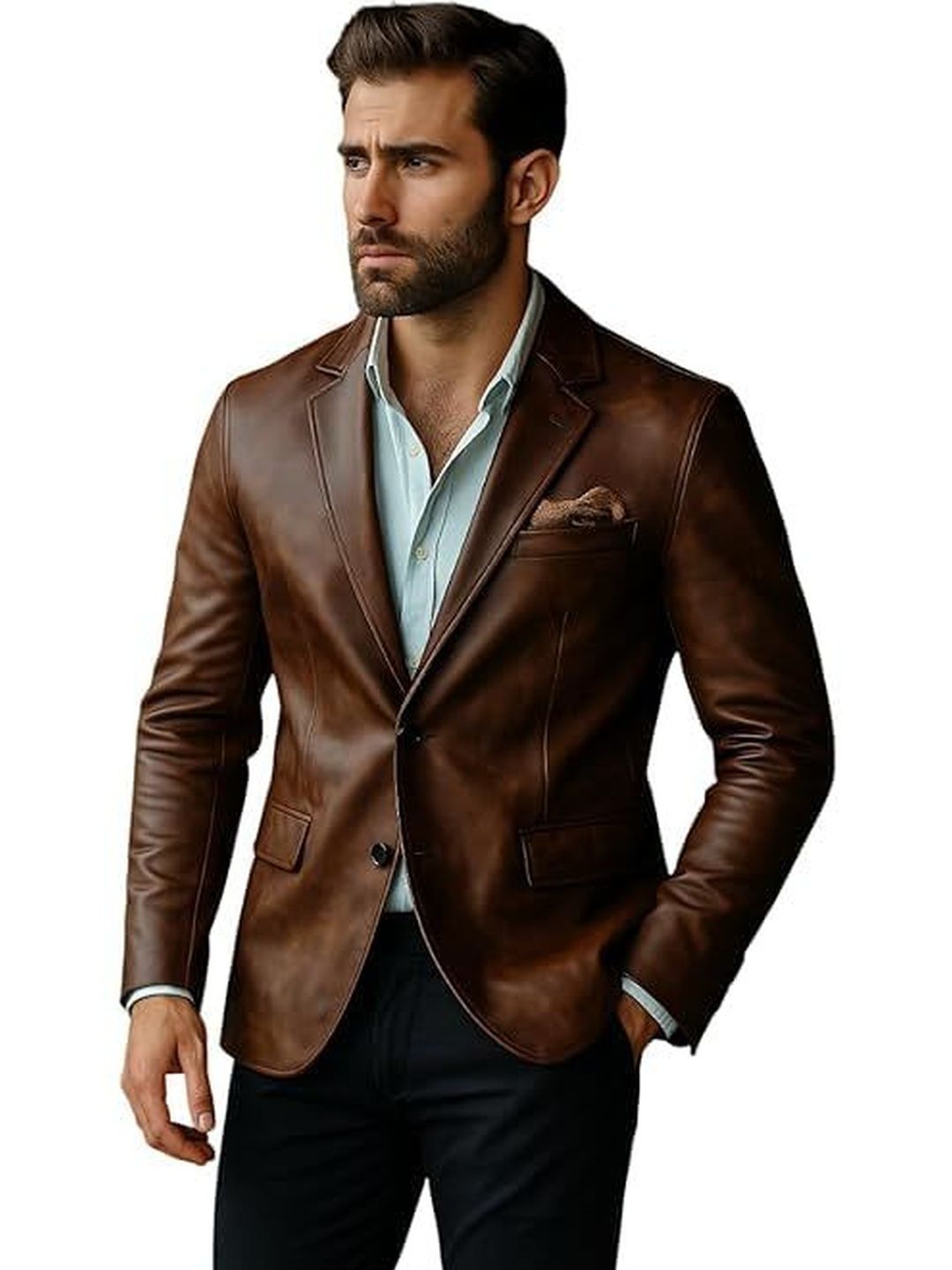 Ranujapir Single-Breasted Notched Lapel Blazer-picture-50