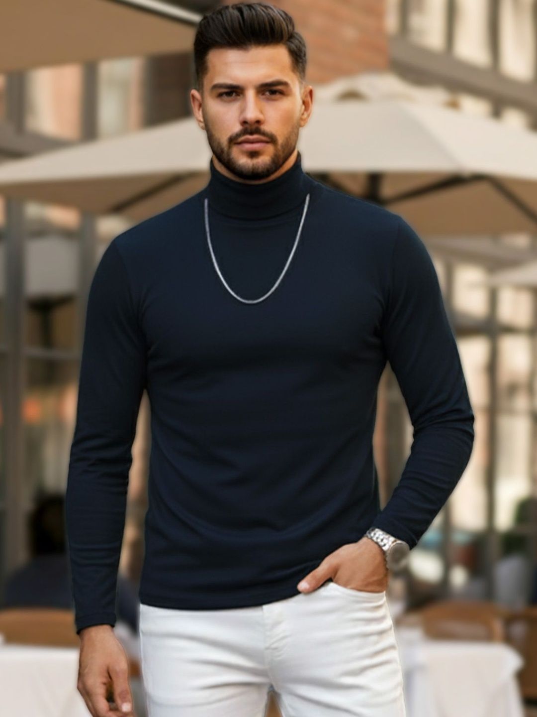 THE BEETEL HOUSE Men Turtle Neck T-shirt-picture-37