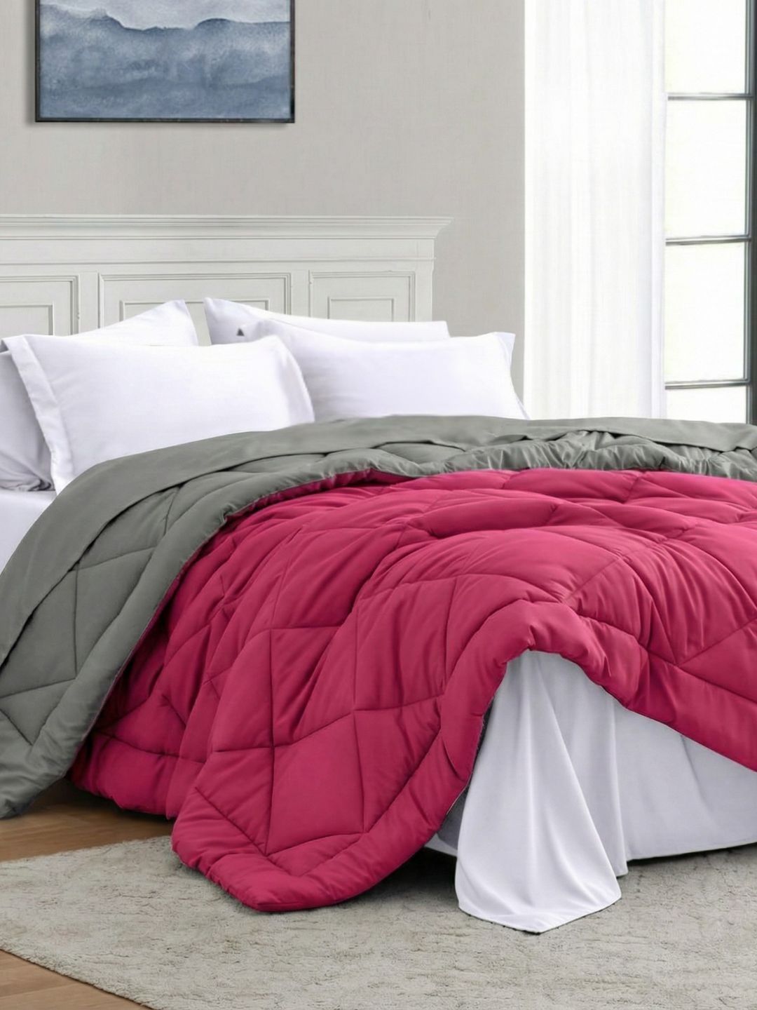 JAIPUR FABRIC Maroon & Pink Mild Winter 210 GSM Comforter-picture-32