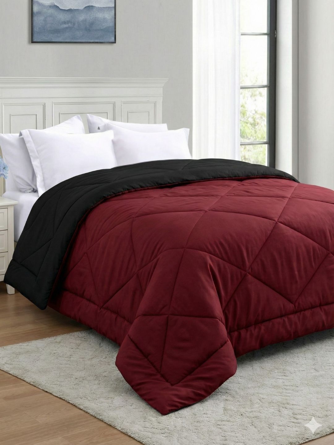 JAIPUR FABRIC Maroon & Maroon Mild Winter 210 GSM Comforter-image-43