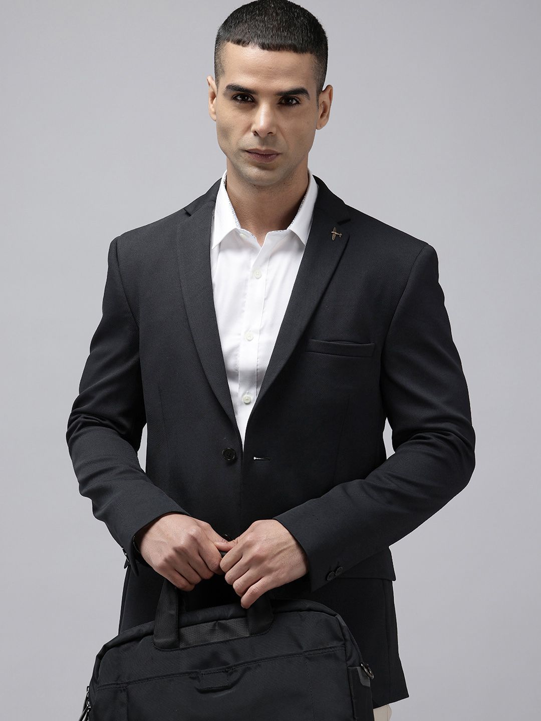 Theme Textured Tailored Fit Single-Breasted Formal Blazer-picture-19