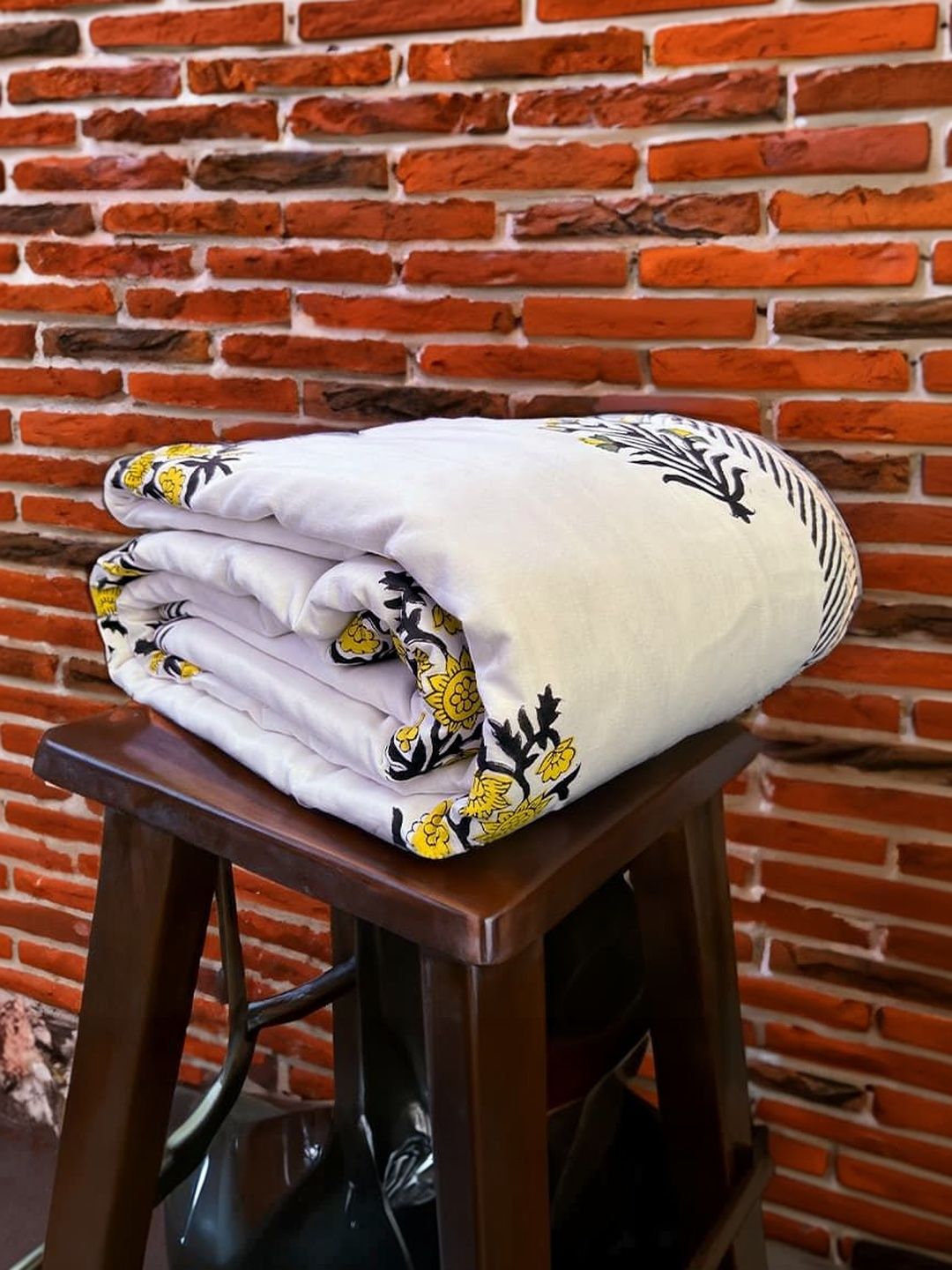 The Jaipur Wala Yellow & White Floral Dohar-picture-43