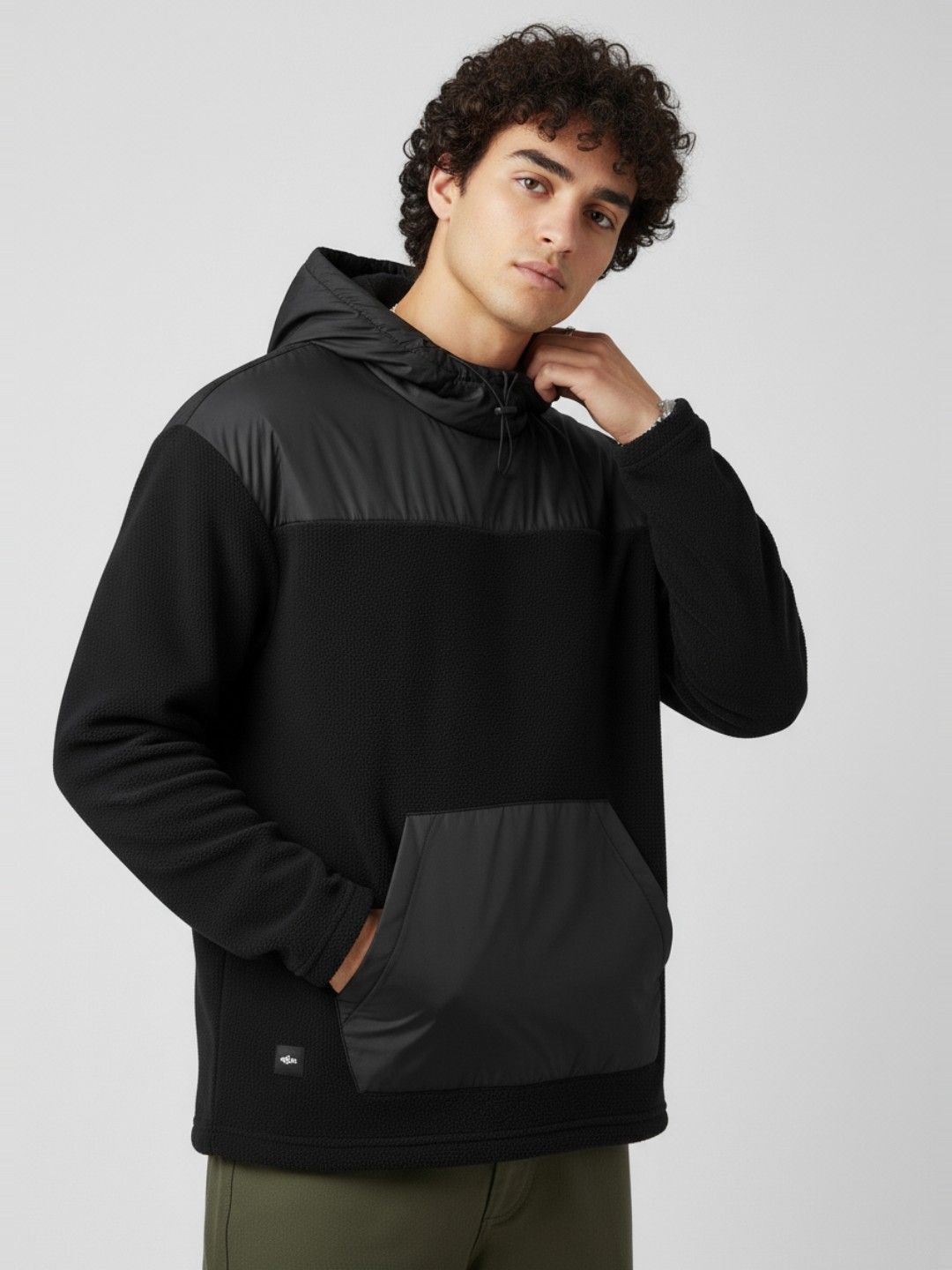 glitchez Colourblocked Hooded Fleece Relaxed Sweatshirt-picture-38