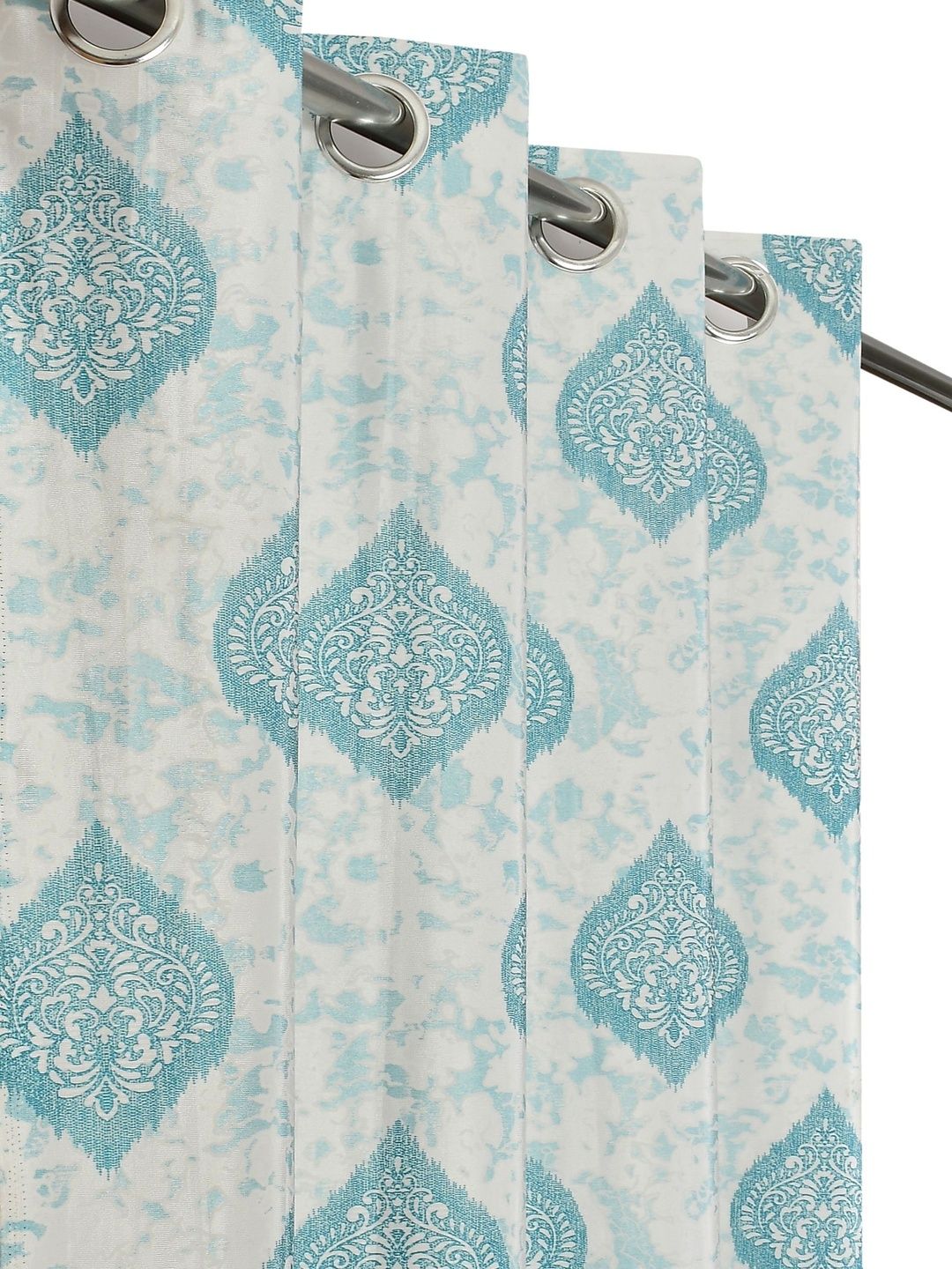 GEET CREATIONS Blue Set of 2 Ethnic Motifs Sheer Long Door Curtain-picture-14