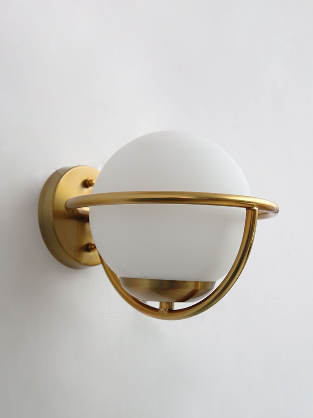 SHREE KALA HOME DECOR Gold-Toned & White Iron Contemporary Spherical Shaped Wall Lamp-image-38