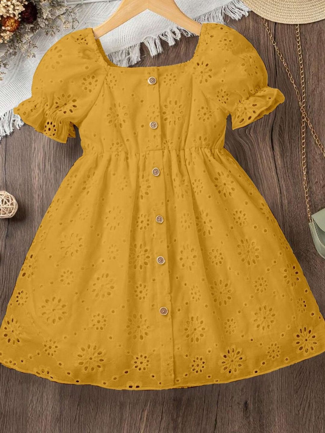 MENSBIT Puff Sleeve Fit & Flare Dress-picture-41