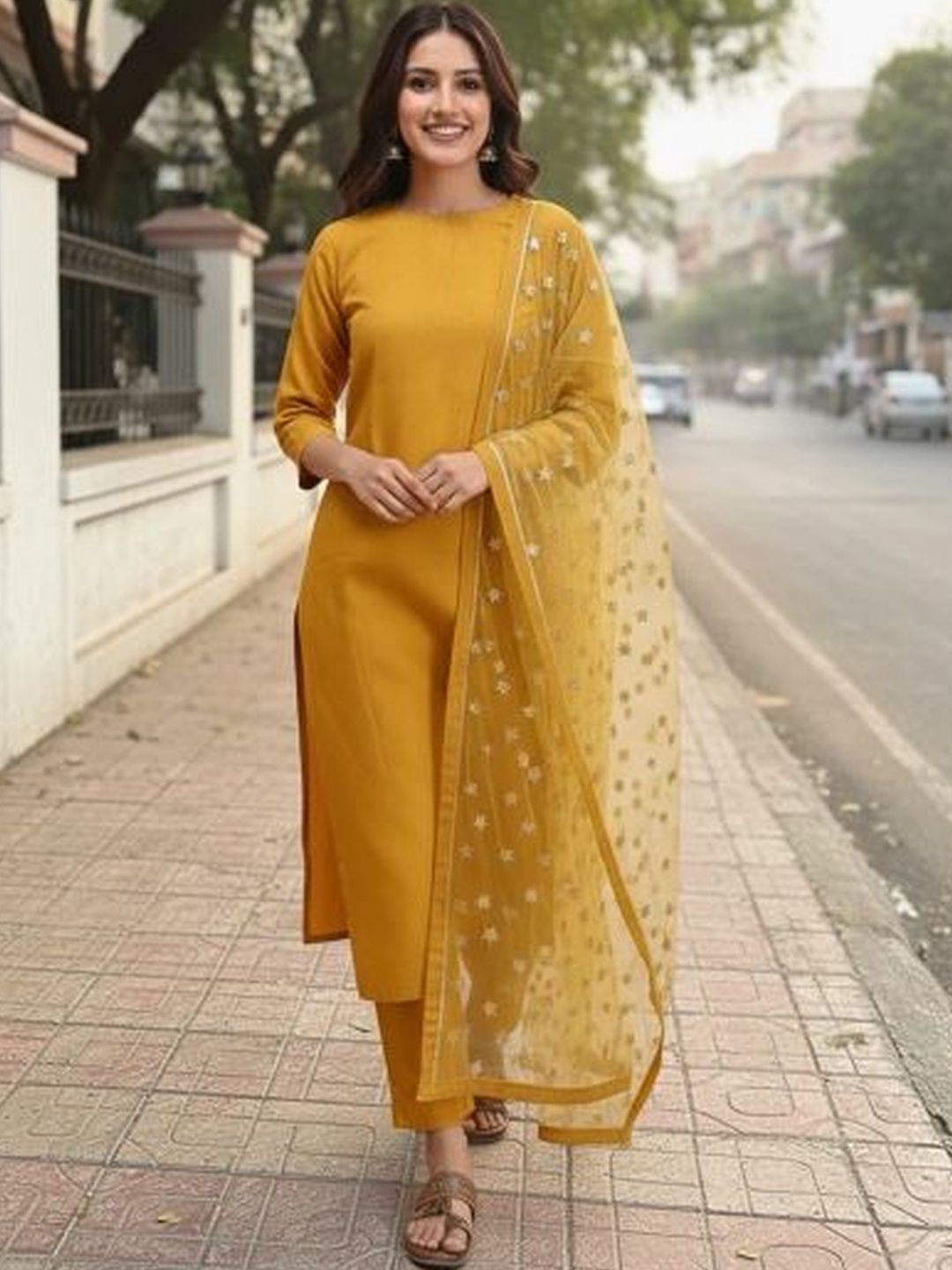 AG TEXTILE Women Regular Kurta with Trousers & With Dupatta-image-29