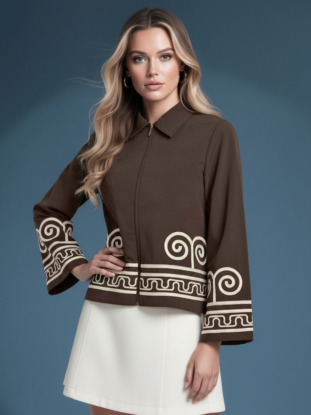 bebe Abstract Embroidered Tailored Jacket-picture-42