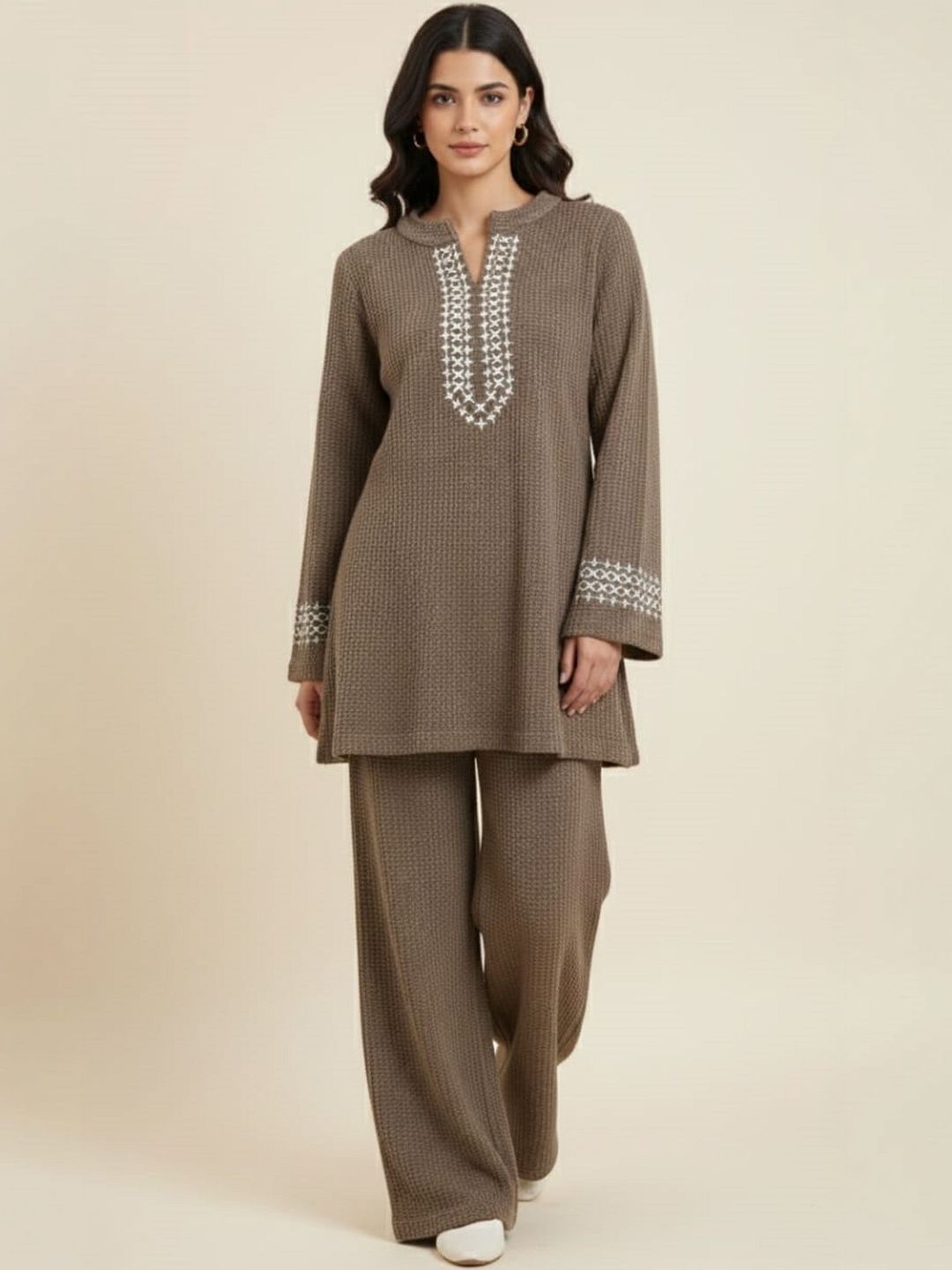Wineberry Embroidered Tunic With Trousers Co-Ords-picture-40