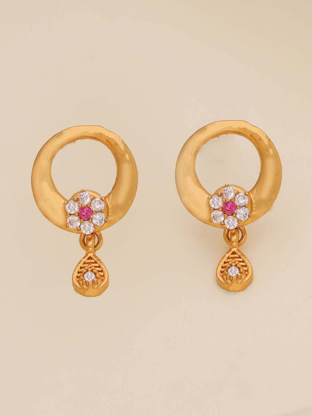 Sangria Gold-Plated American Diamond -Studded Earrings-picture-13
