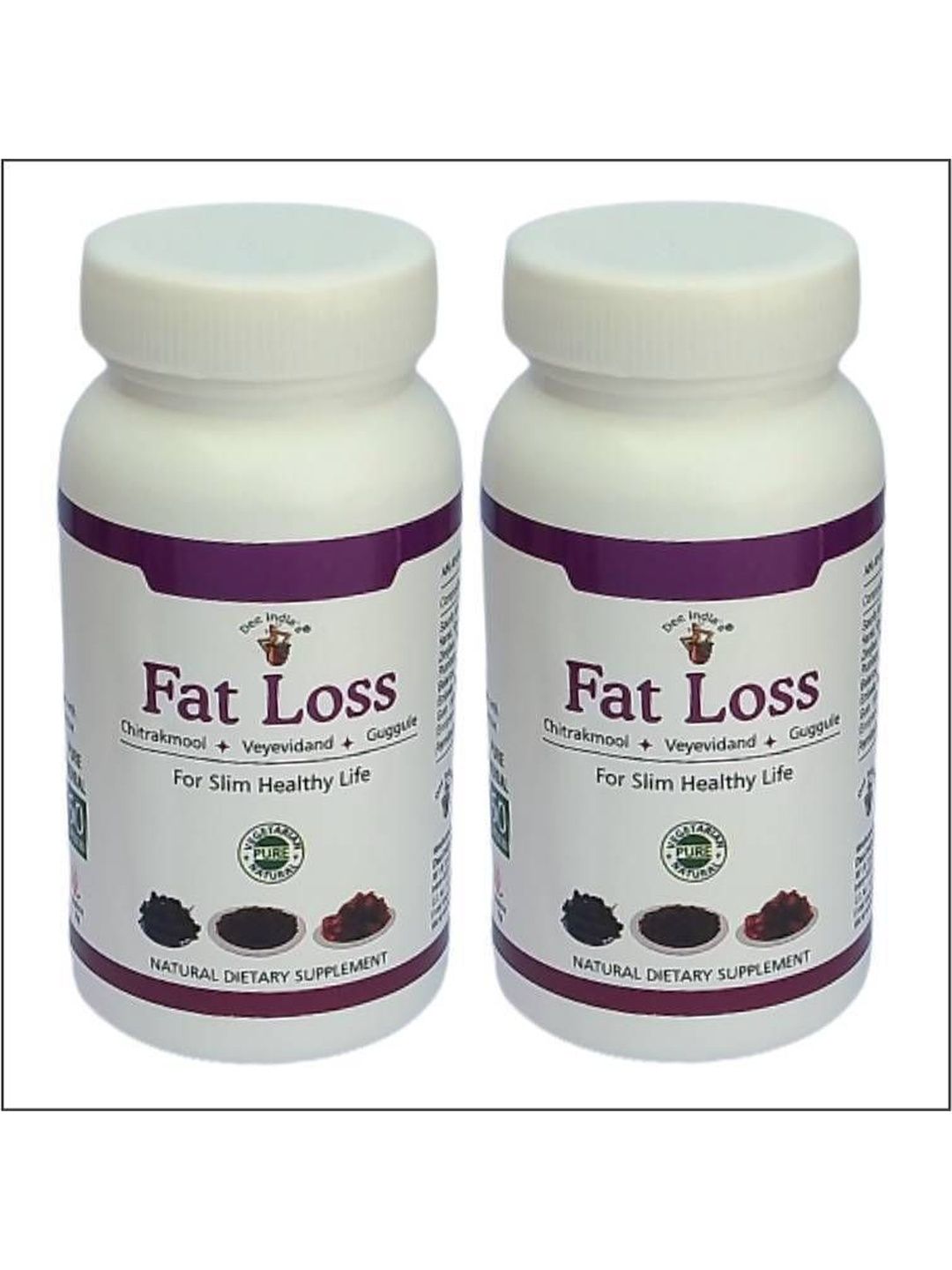 Dee india Herbals Set Of 2 Fat Loss Herbal Supplements - 60 Capsules Each-image-39