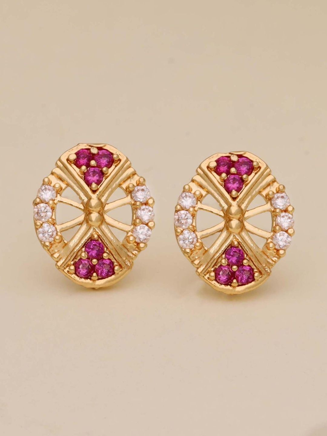 Sangria Gold-Plated American Diamond -Studded Earrings-picture-51