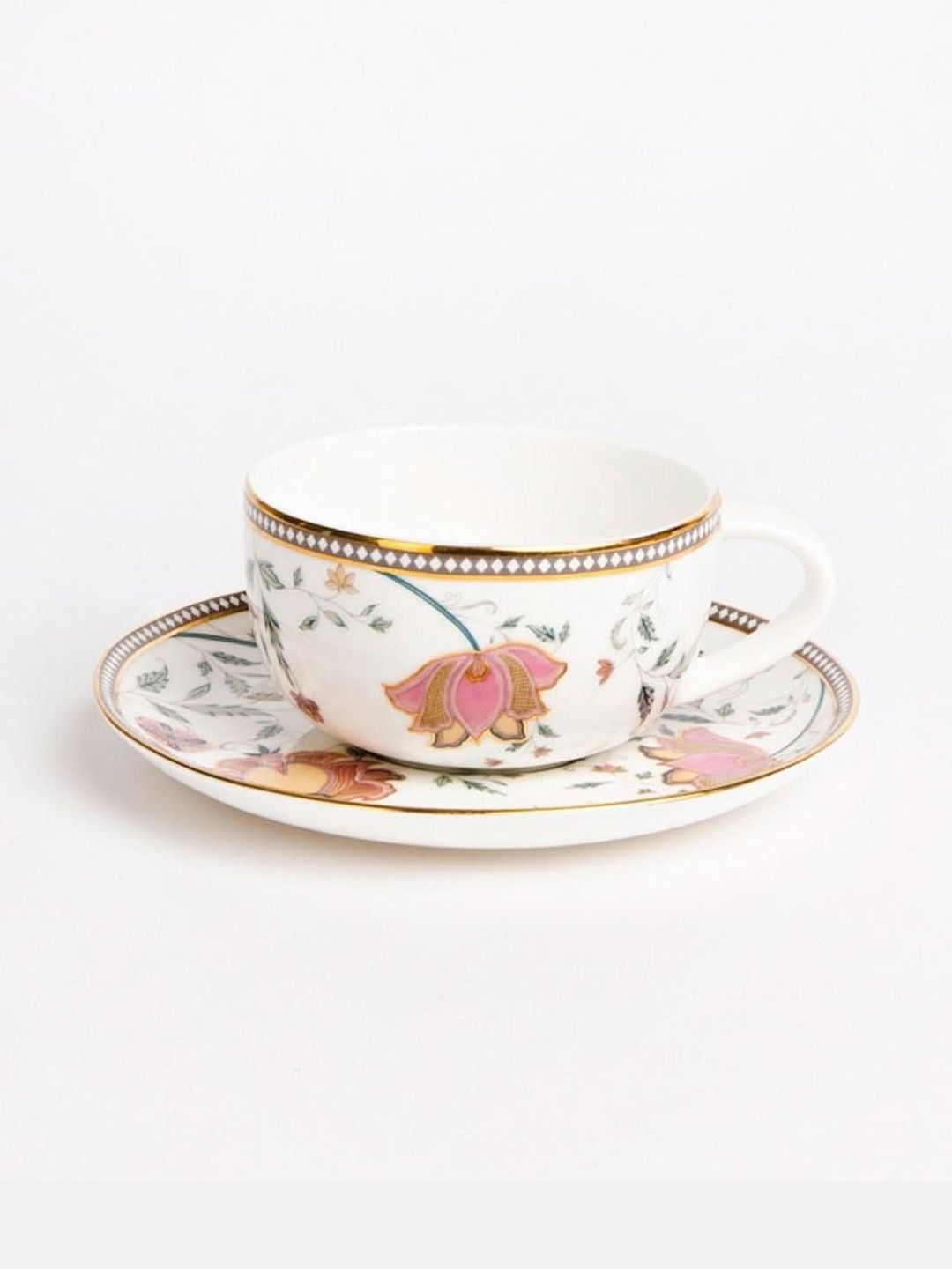 Fabindia Multicoloured Printed Floral Ceramic Glossy Cups Set of Cups and Mugs-image-8