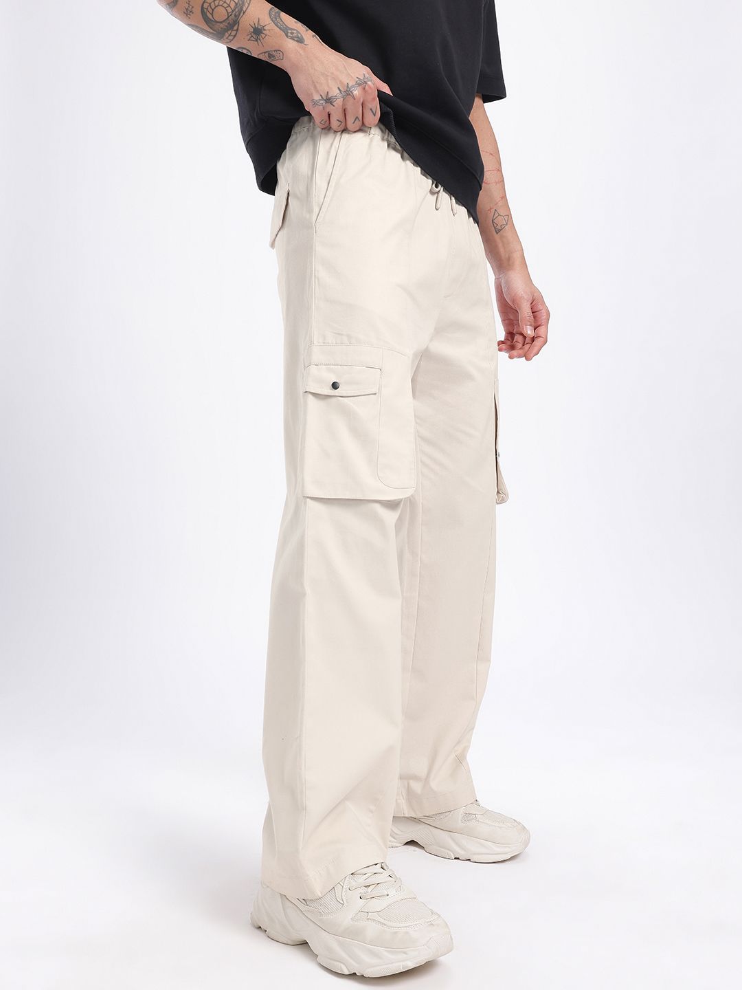 glitchez Men Mid-Rise Pure Cotton Relaxed Fit Cargos-picture-20