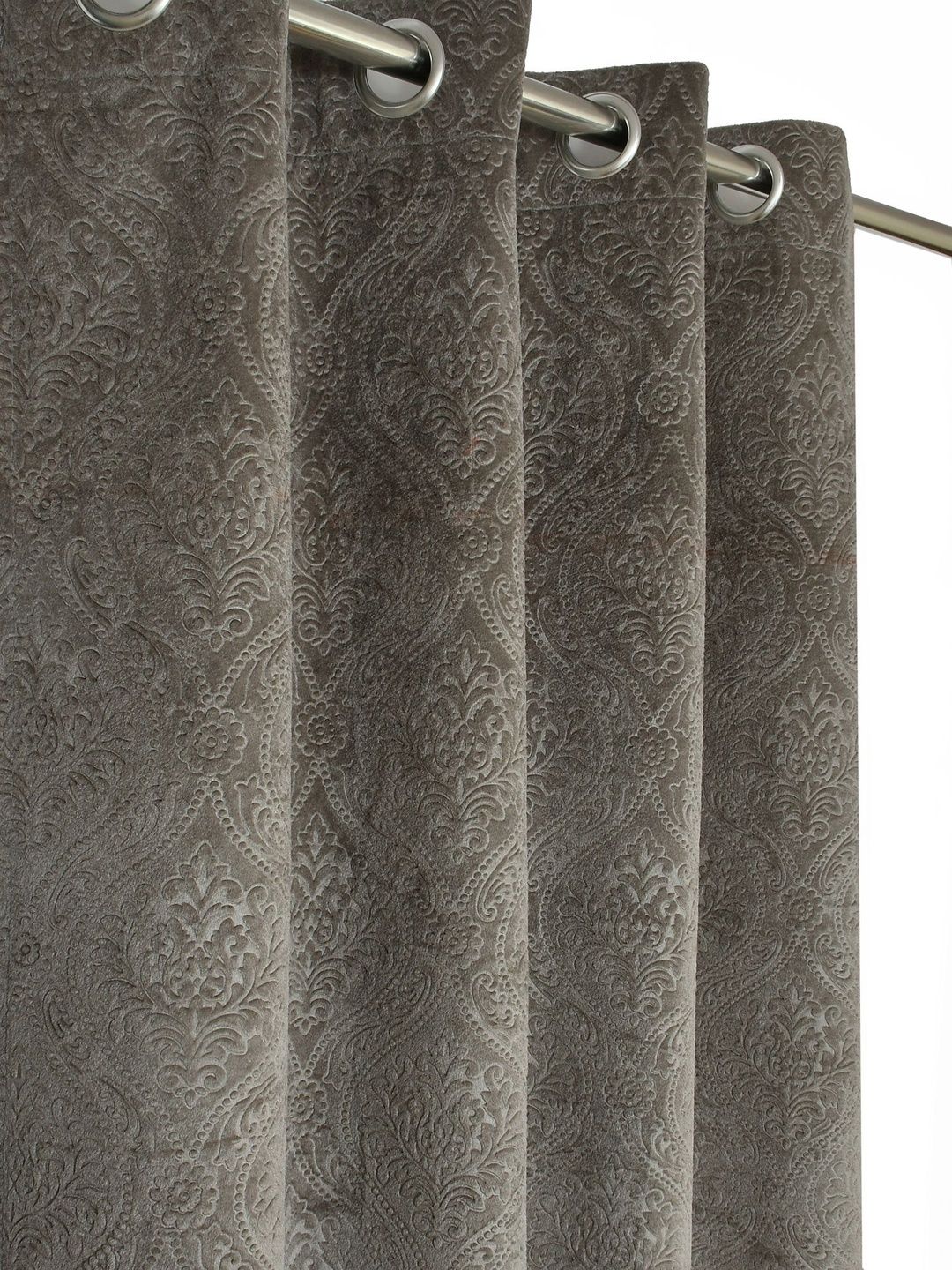 GEET CREATIONS Grey Set of 2 Room Darkening Window Curtain-picture-47